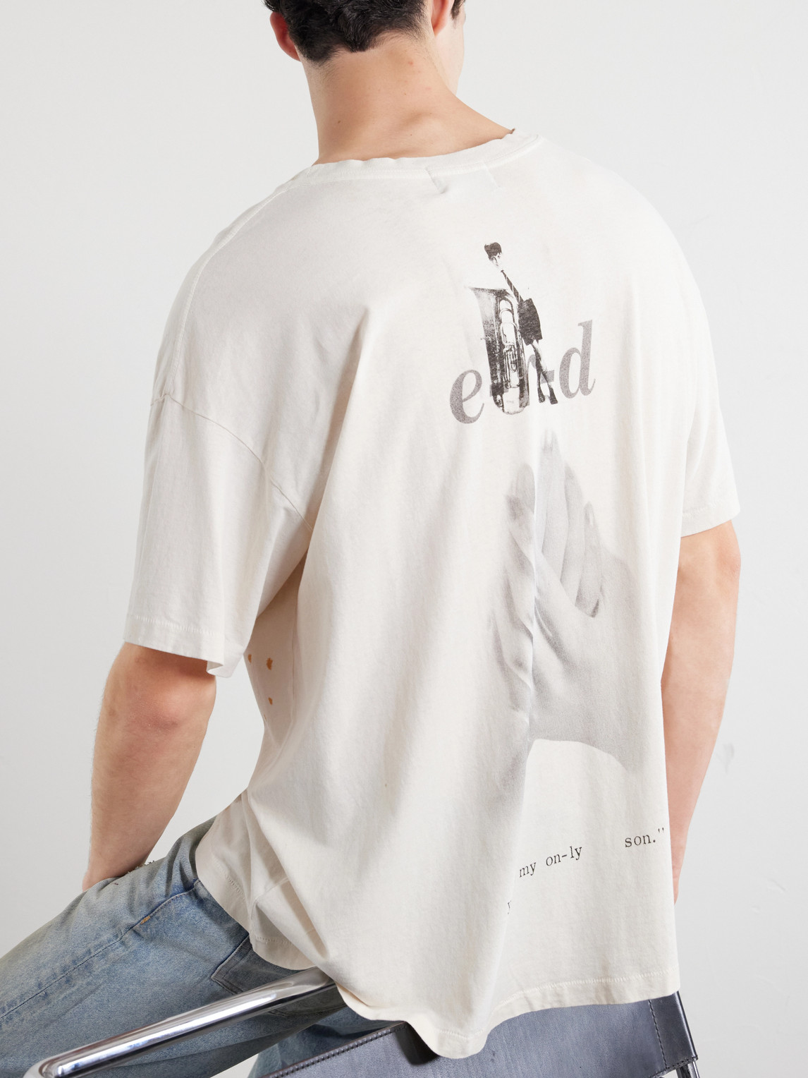 Enfants Riches Déprimés Only Son Distressed Printed Cotton-Jersey T-Shirt - Men | Thumbnail 5 Enfants Riches Déprimés Only Son Distressed Printed Cotton-Jersey T-Shirt - Men | Thumbnail 5