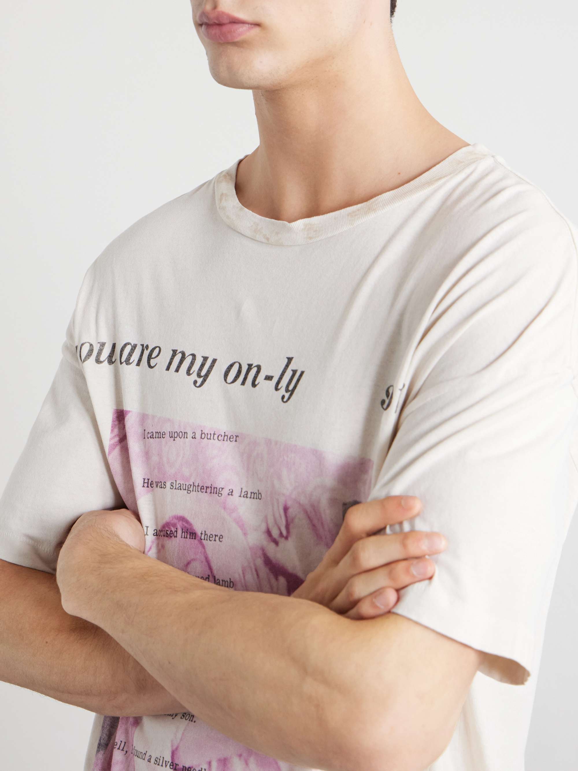 ENFANTS RICHES DÉPRIMÉS Only Son Distressed Printed Cotton-Jersey