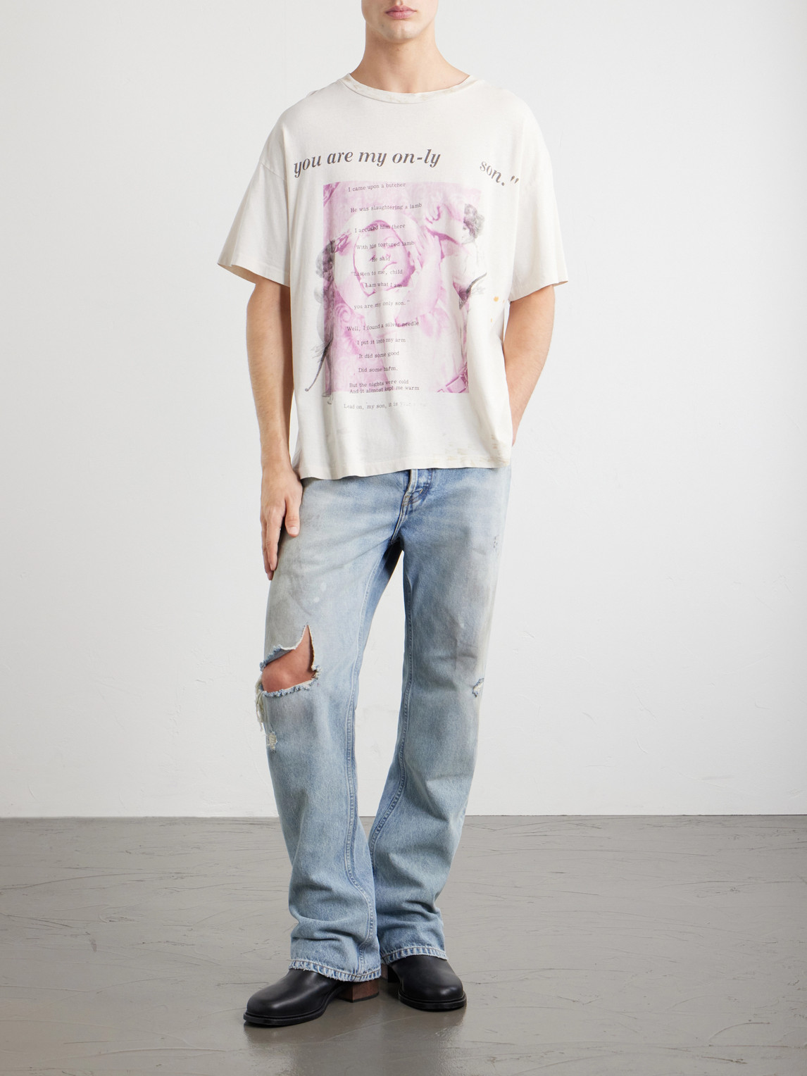 Enfants Riches Déprimés Only Son Distressed Printed Cotton-Jersey T-Shirt - Men | Thumbnail 2 Enfants Riches Déprimés Only Son Distressed Printed Cotton-Jersey T-Shirt - Men | Thumbnail 2