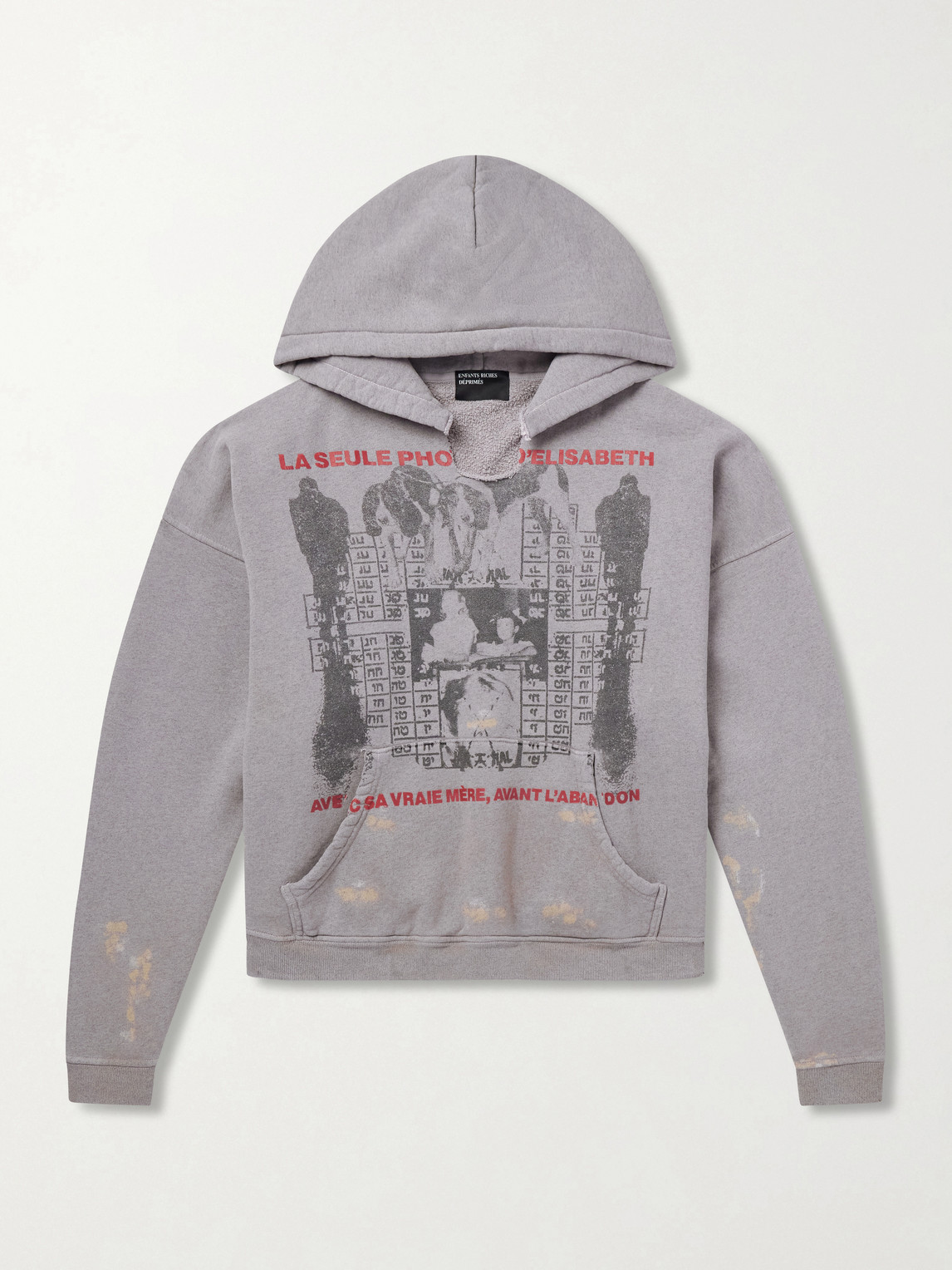 Enfants Riches Déprimés Photo D’Elisabeth Distressed Printed Cotton-Jersey Hoodie - Men - Women's Clothing