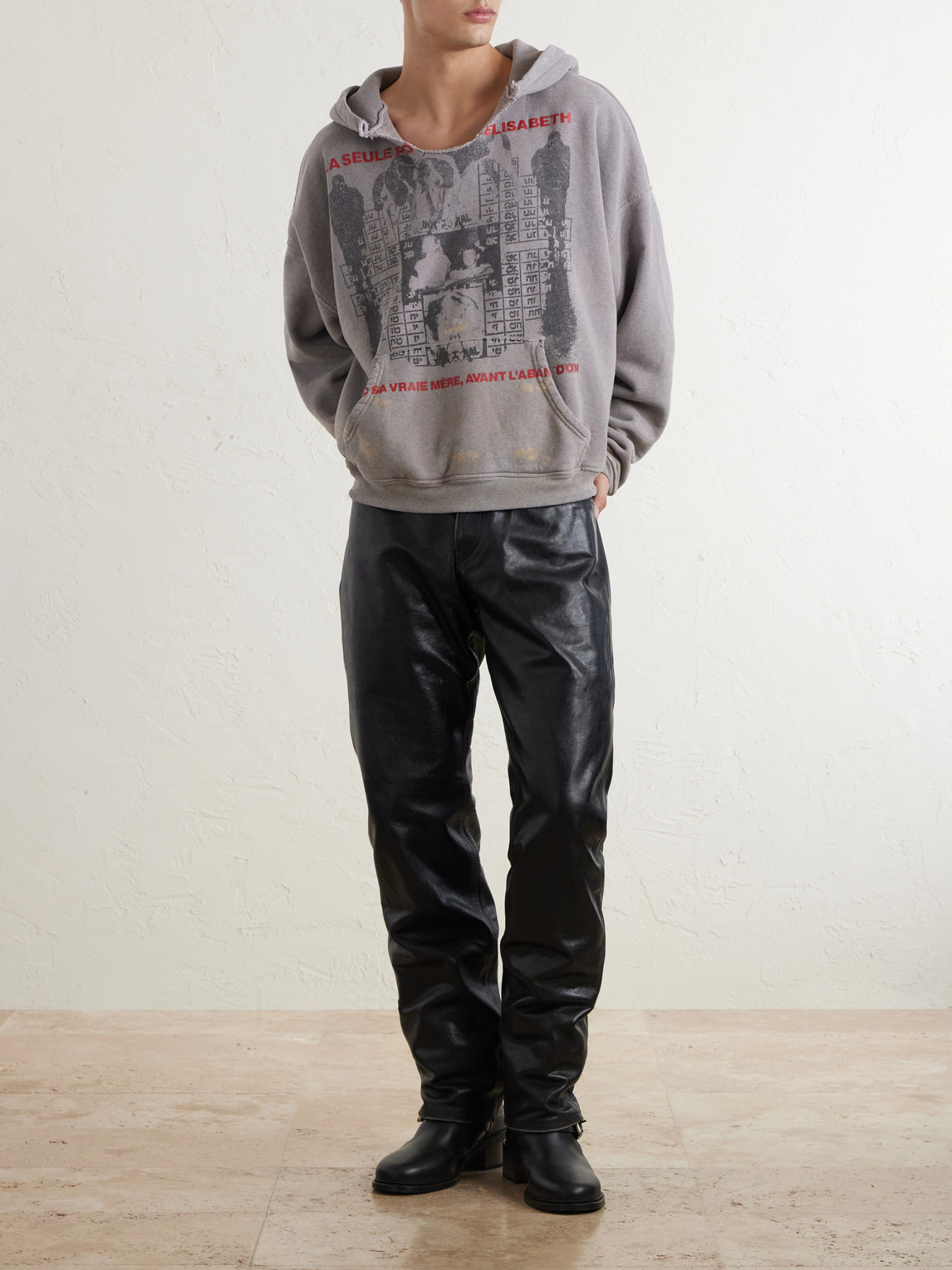 Enfants Riches Déprimés Photo D’Elisabeth Distressed Printed Cotton-Jersey Hoodie - Men | Thumbnail 2 Enfants Riches Déprimés Photo D’Elisabeth Distressed Printed Cotton-Jersey Hoodie - Men | Thumbnail 2