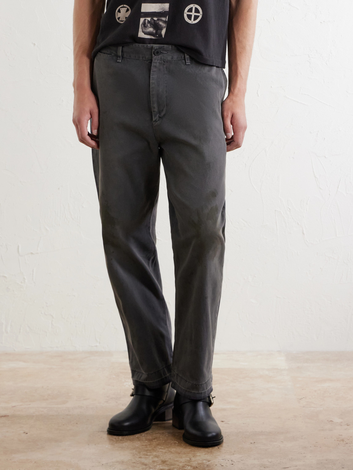 Enfants Riches Déprimés - Antique Work Straight-Leg Distressed Cotton Trousers