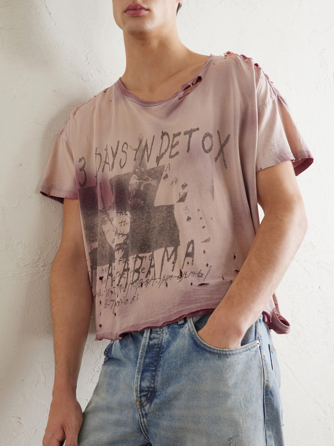 Enfants Riches Déprimés 13 Day in Detox Distressed Printed Cotton-Jersey T-Shirt - Men | Thumbnail 5 Enfants Riches Déprimés 13 Day in Detox Distressed Printed Cotton-Jersey T-Shirt - Men | Thumbnail 5