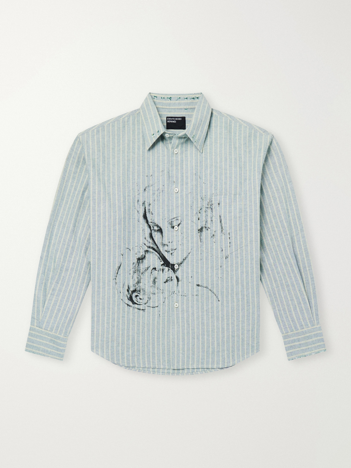 Enfants Riches Déprimés - Repaired Everyday Striped Printed Cotton Oxford Shirt