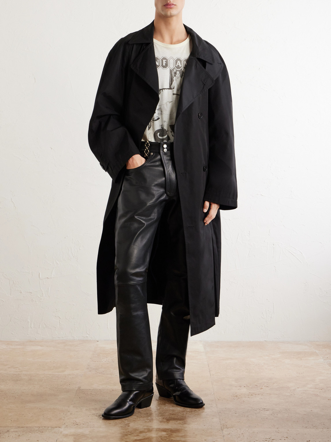 Enfants Riches Déprimés Moto Fly Straight-Leg Embellished Leather Trousers - Men | Thumbnail 2