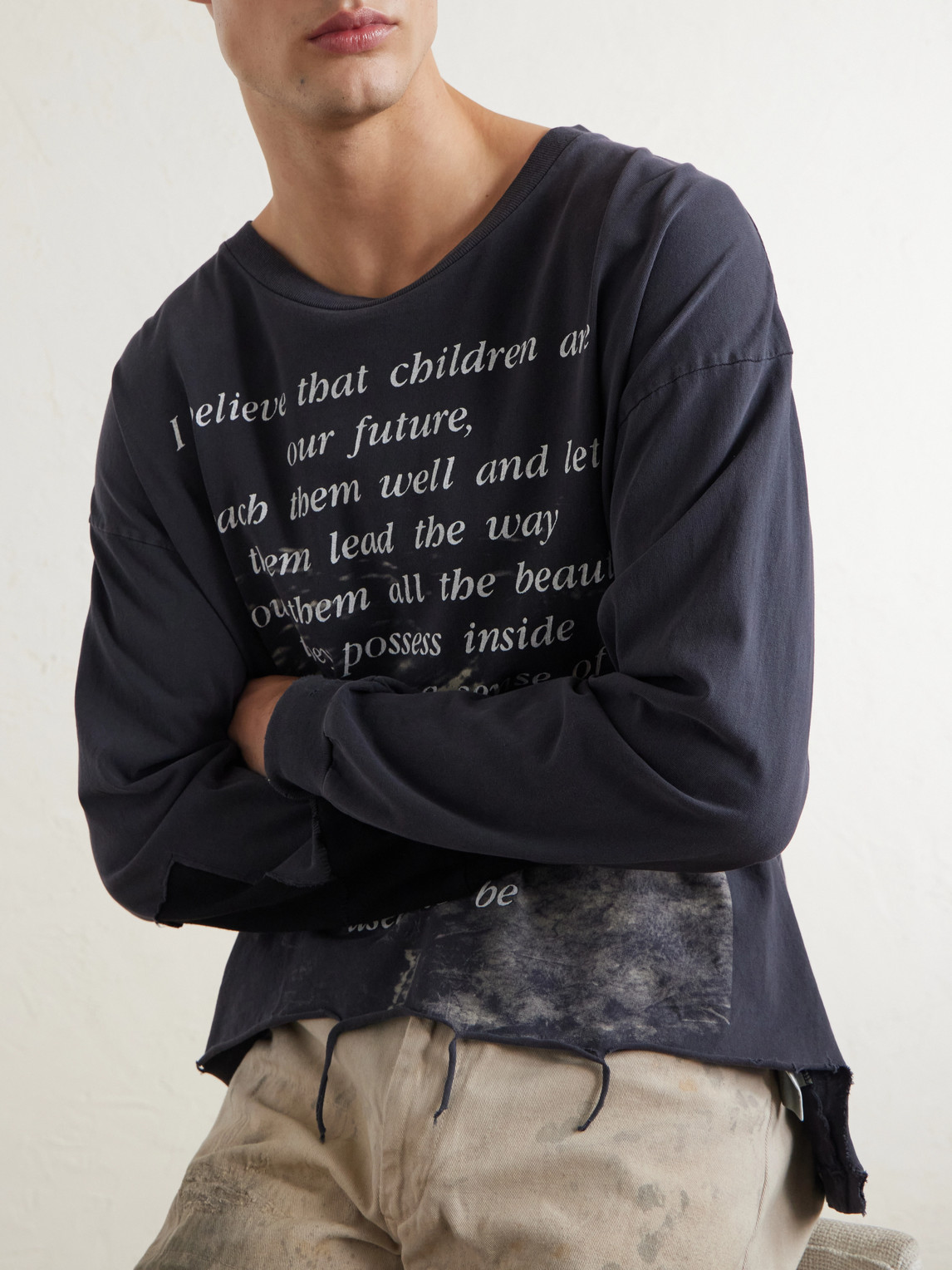 Enfants Riches Déprimés The Greatest Love of All Distressed Printed Cotton-Jersey T-Shirt - Men | Thumbnail 5 Enfants Riches Déprimés The Greatest Love of All Distressed Printed Cotton-Jersey T-Shirt - Men | Thumbnail 5