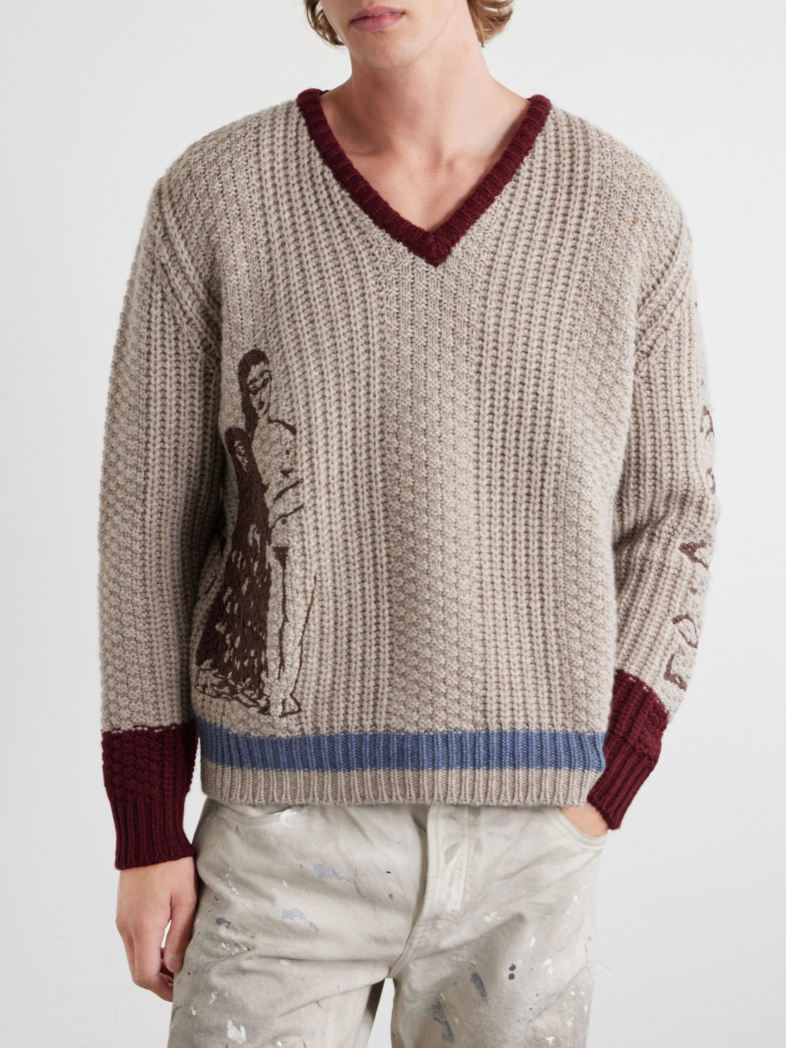 Enfants Riches Déprimés - Nu Sur Papier (Iv) Embroidered Cashmere Sweater