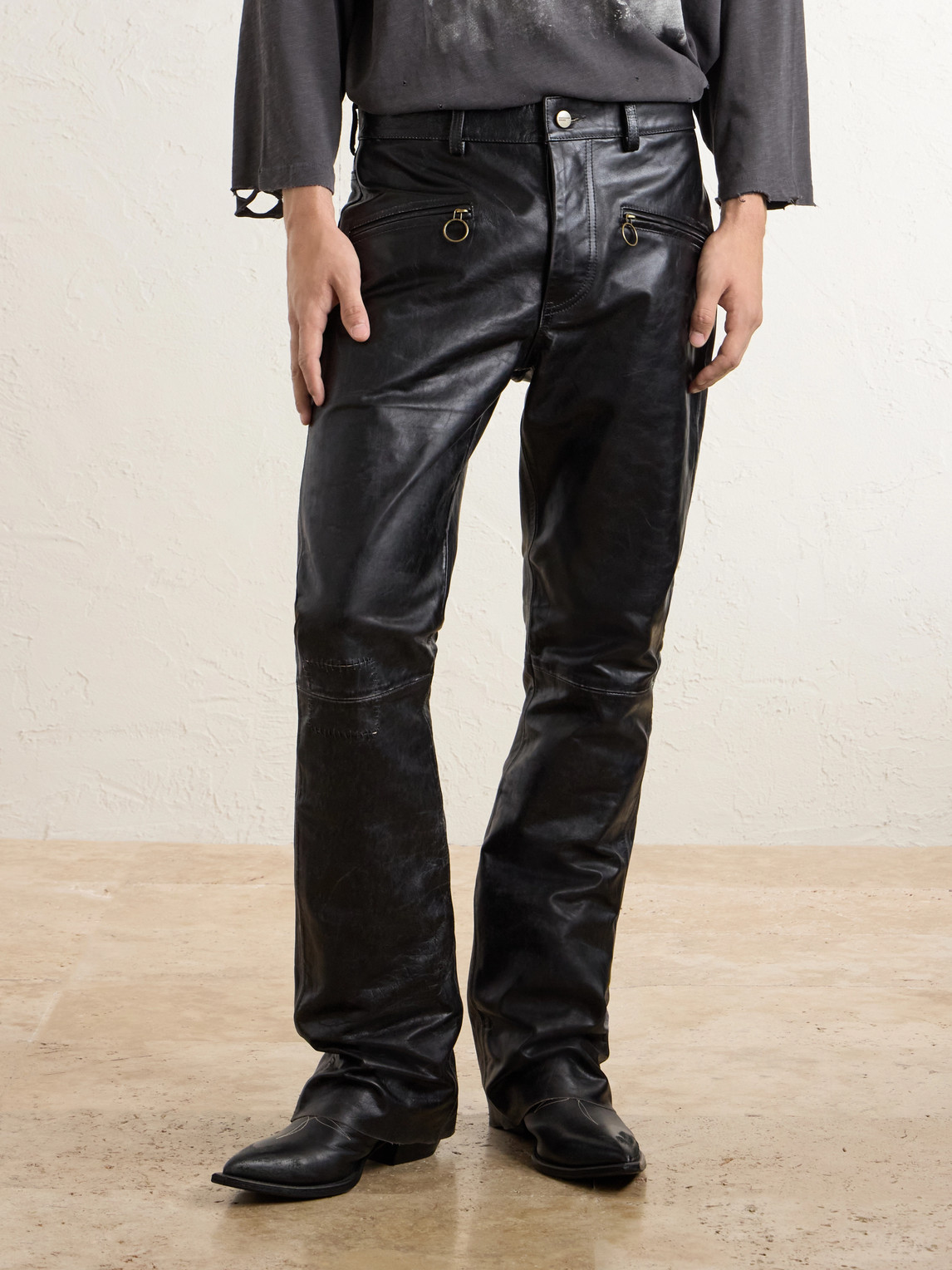 Enfants Riches Déprimés - Wicked Game Flared Leather Trousers