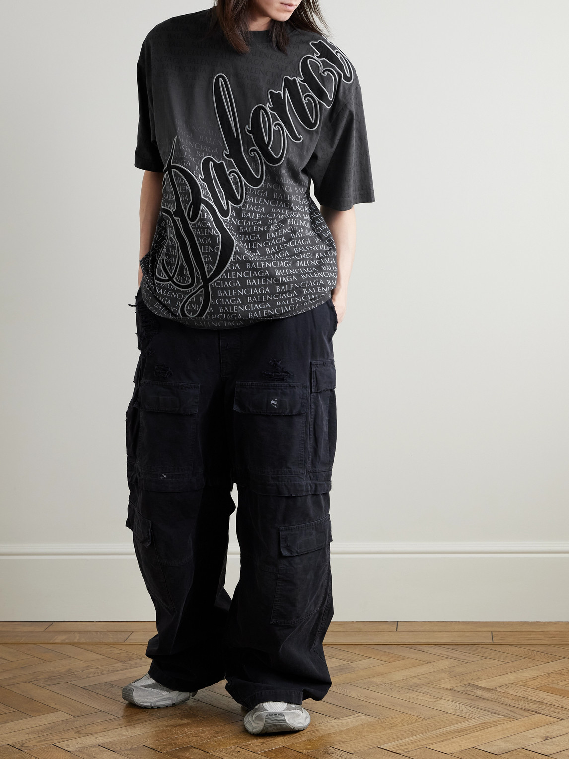 Logo-Appliquéd Printed Cotton-Jersey T-Shirt