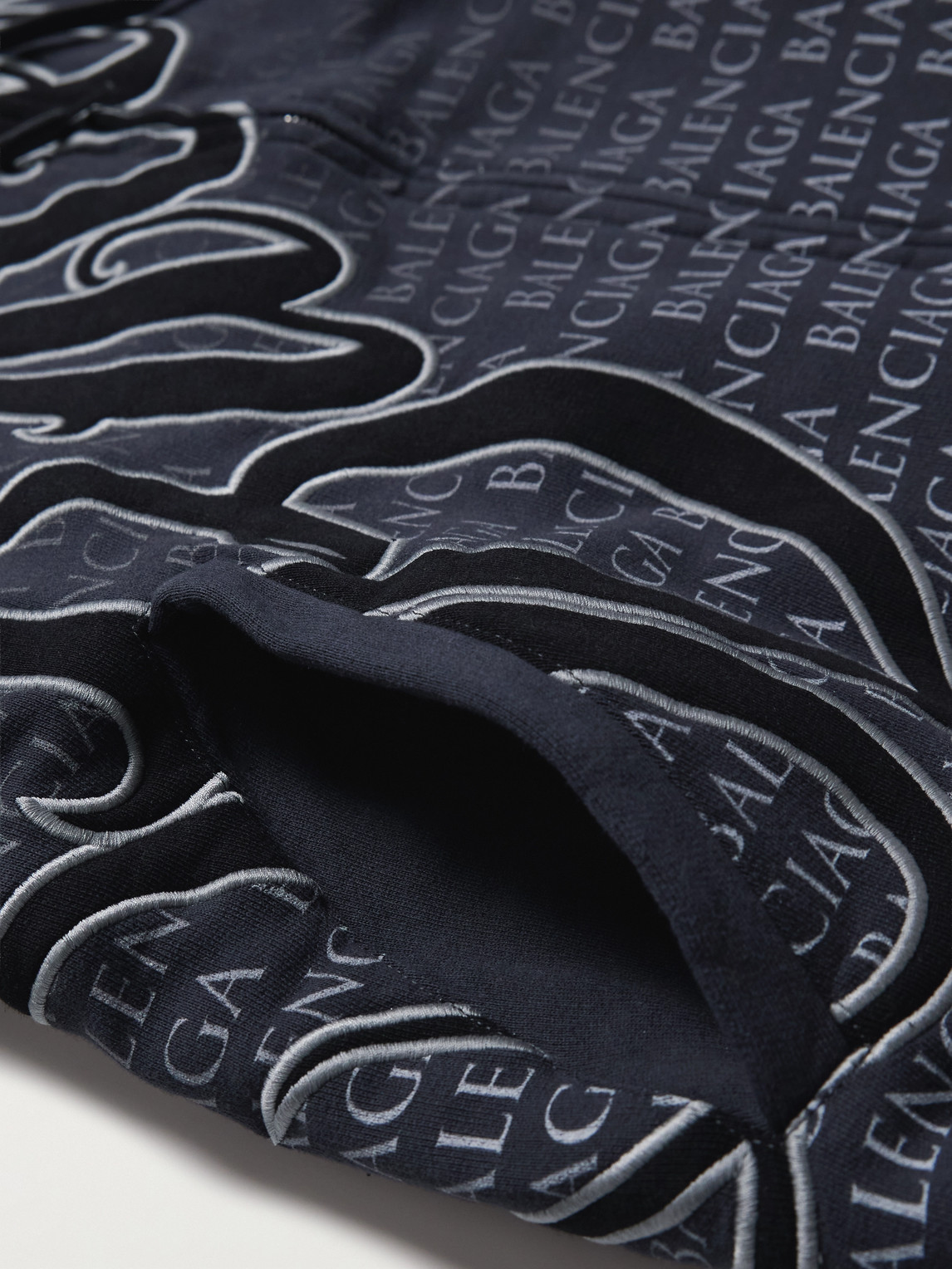 Oversized Logo-Appliquéd Printed Cotton-Jersey Zip-Up Hoodie