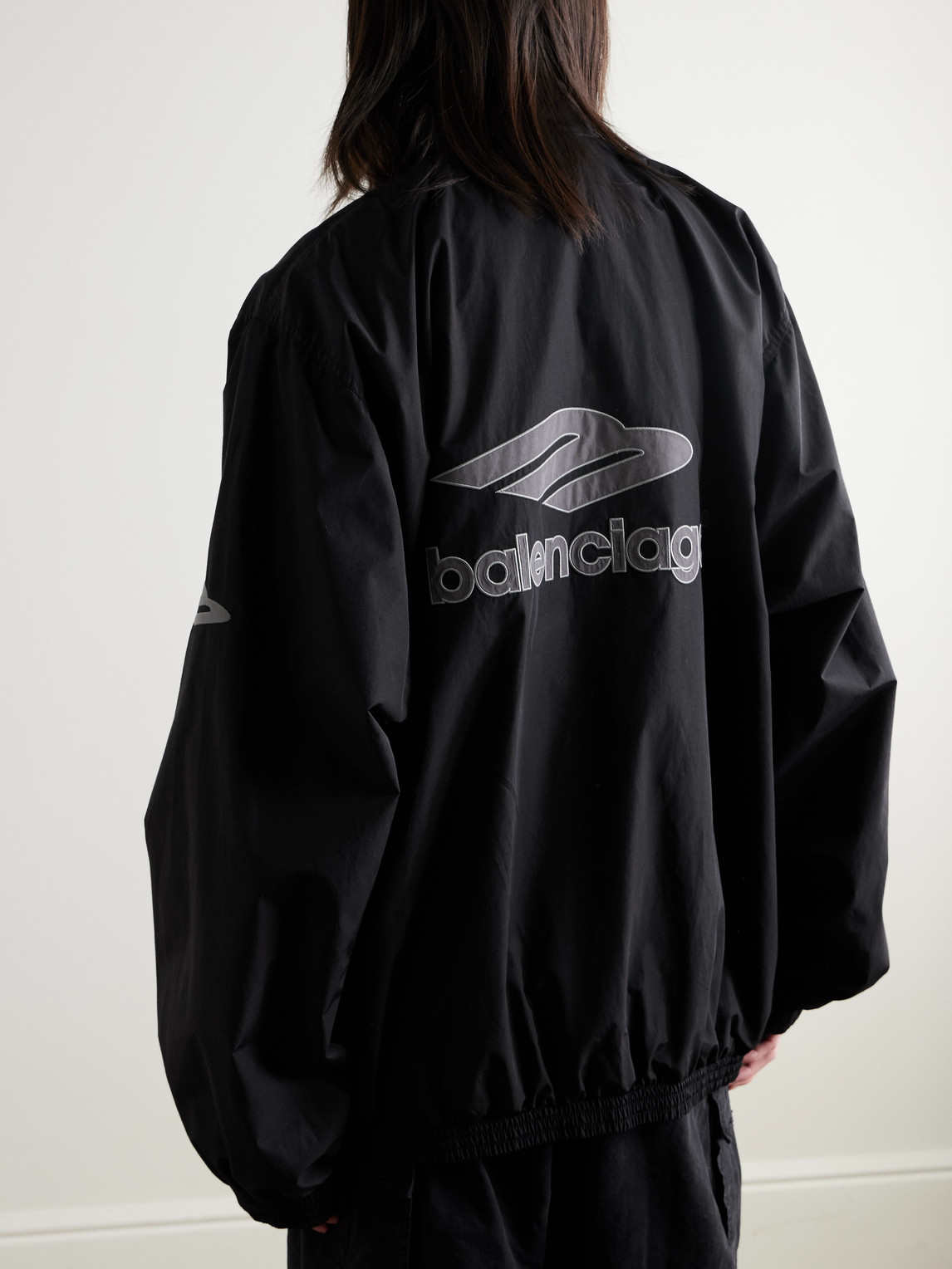 Appliquéd Logo-Embroidered Cotton-Blend Shell Track Jacket