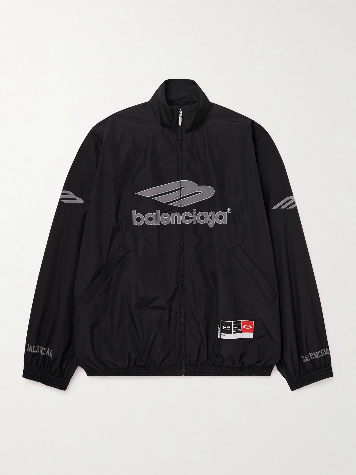 Balenciaga Appliquéd Logo-Embroidered Cotton-Blend hell Track Jacket - Men