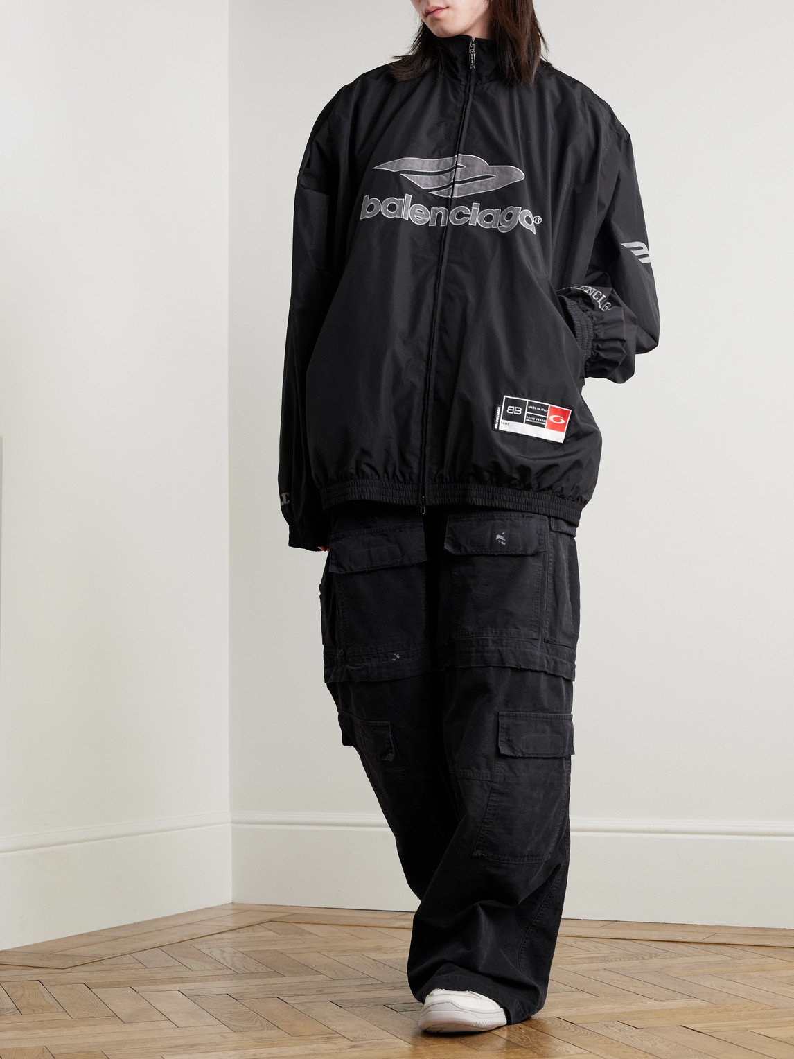Appliquéd Logo-Embroidered Cotton-Blend Shell Track Jacket