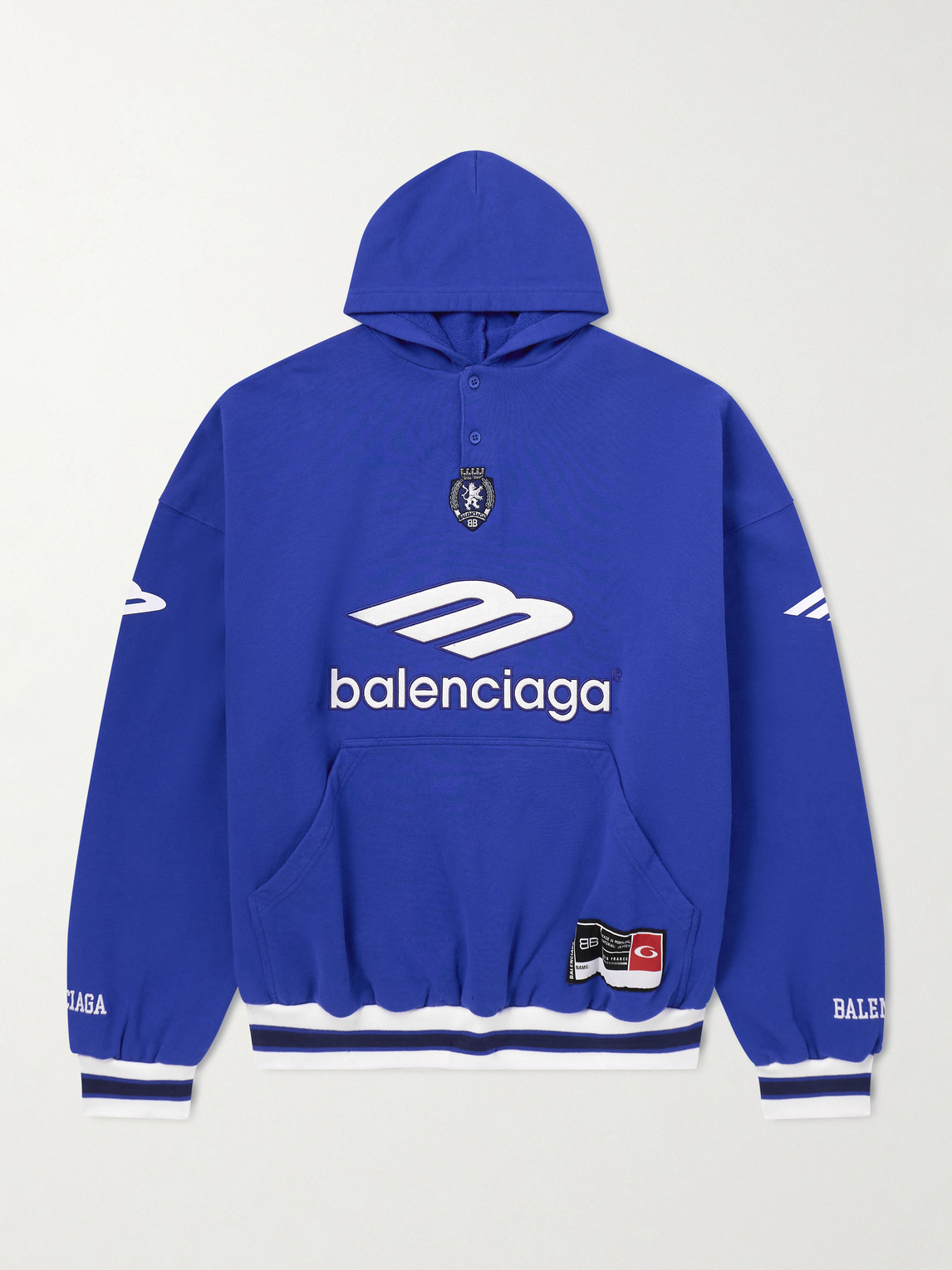 Balenciaga Logo-Embroidered Cotton-Jersey Hoodie - Men
