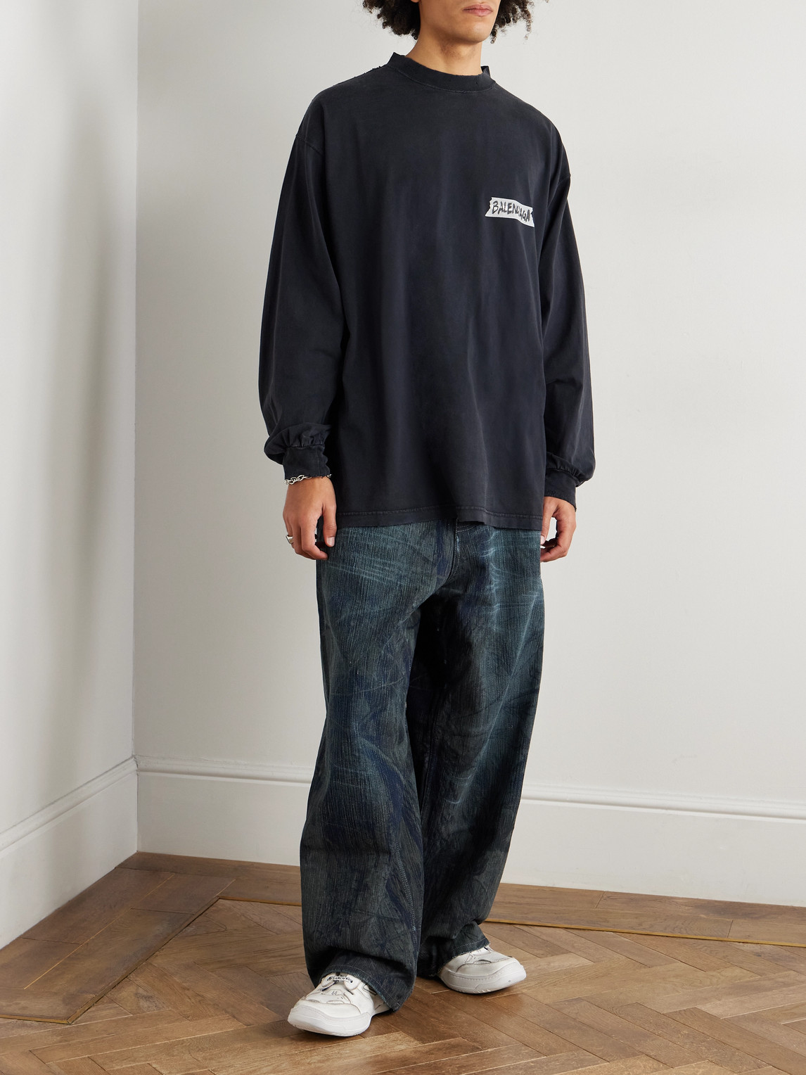 Oversized Logo-Print Cotton-Jersey T-Shirt