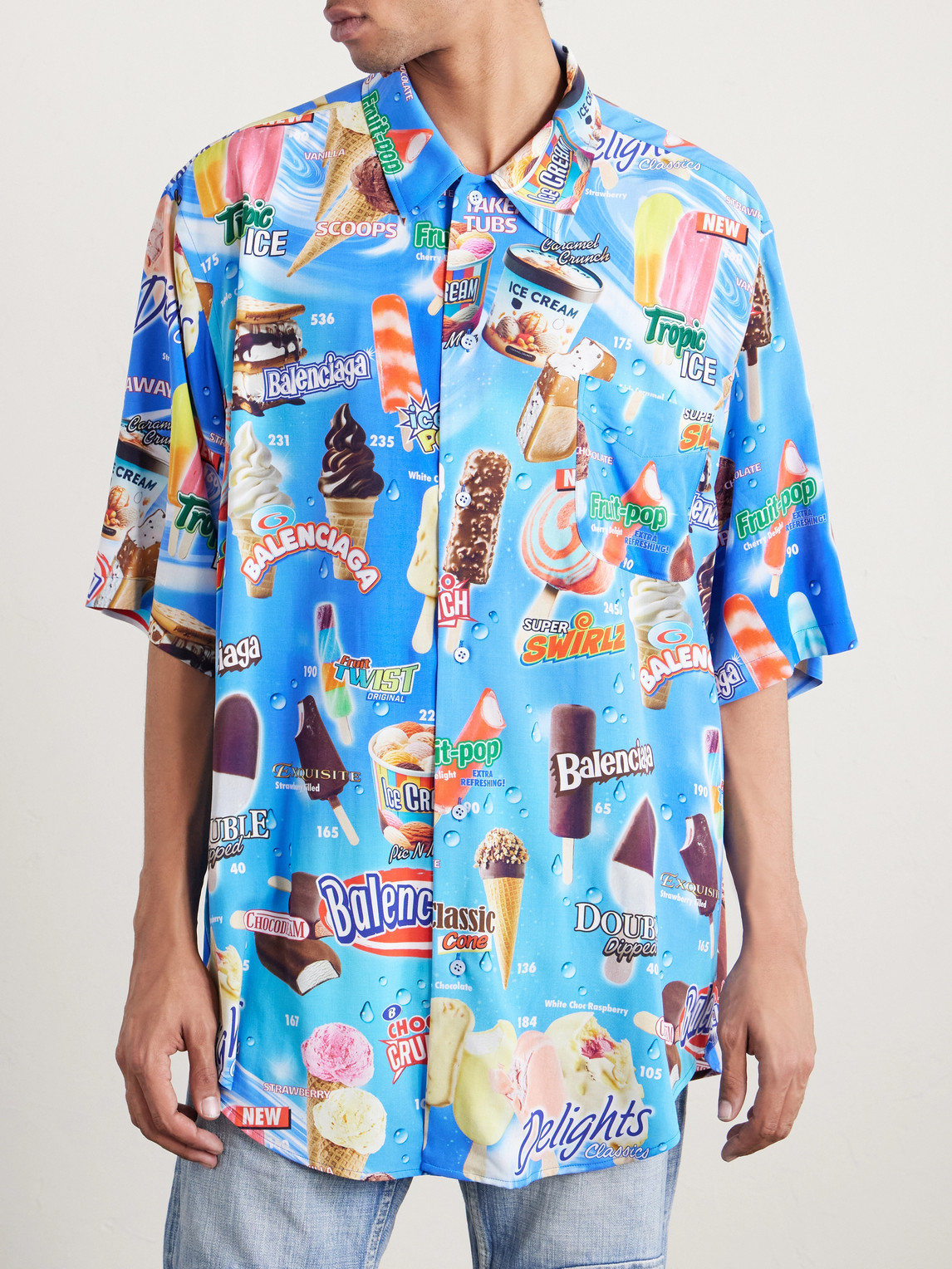 Sweet Treat Minimal Oversized Printed Poplin Shirt