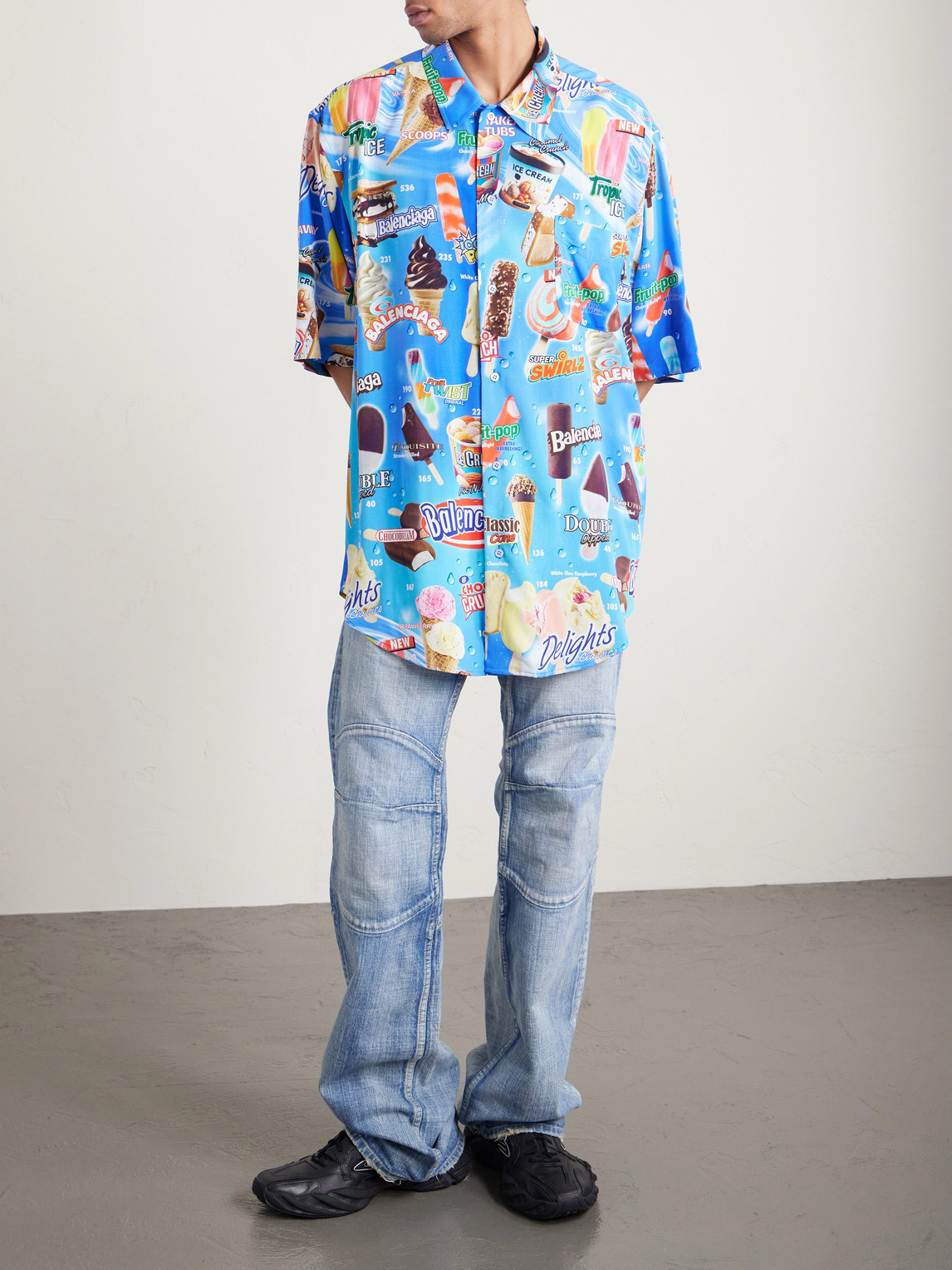 Sweet Treat Minimal Oversized Printed Poplin Shirt
