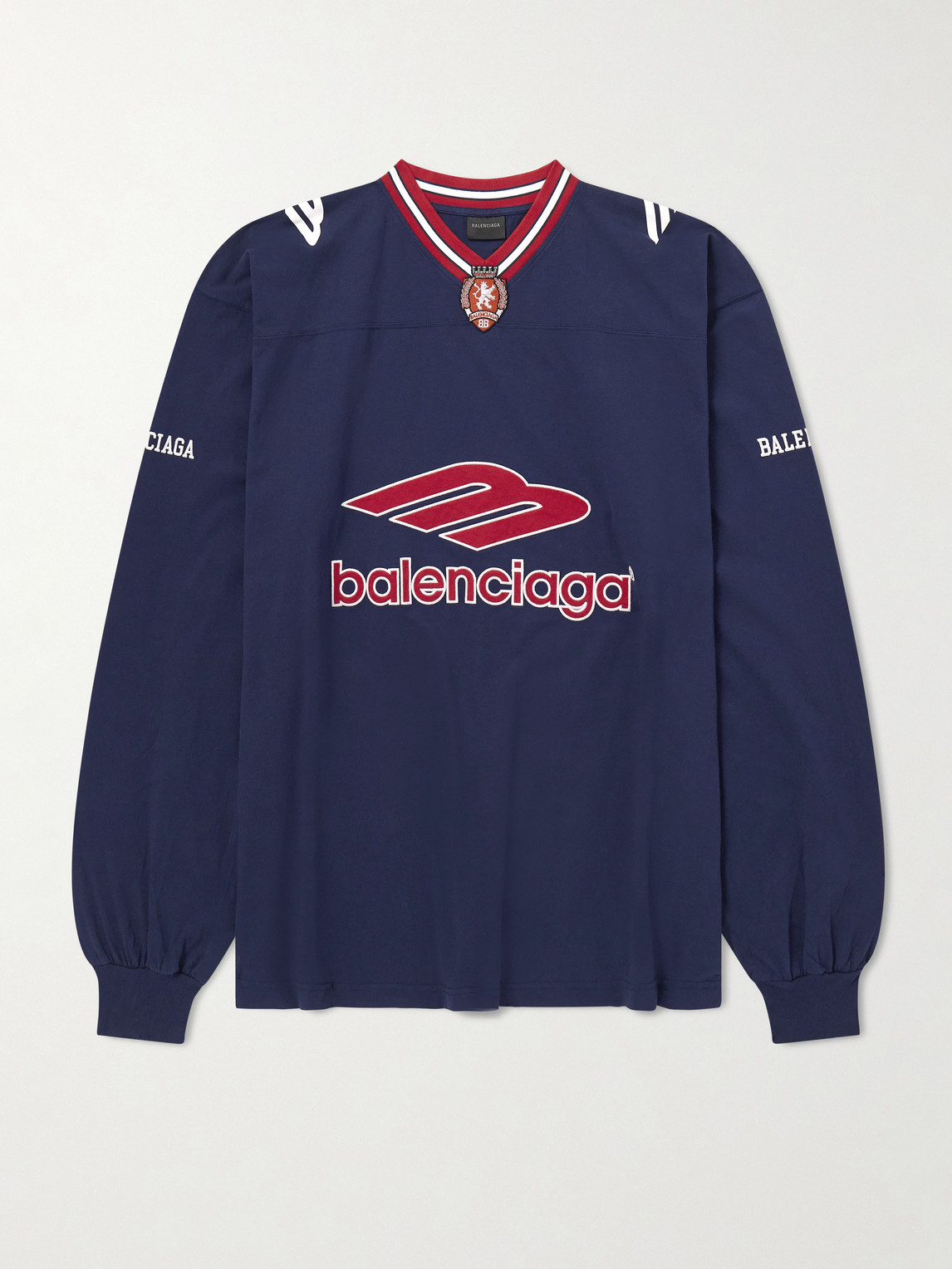 Balenciaga Balenciaga - Oversized Appliquéd Printed Cotton-Jersey T-Shirt - Men - Blue - S aus 100% Cotton in Blue