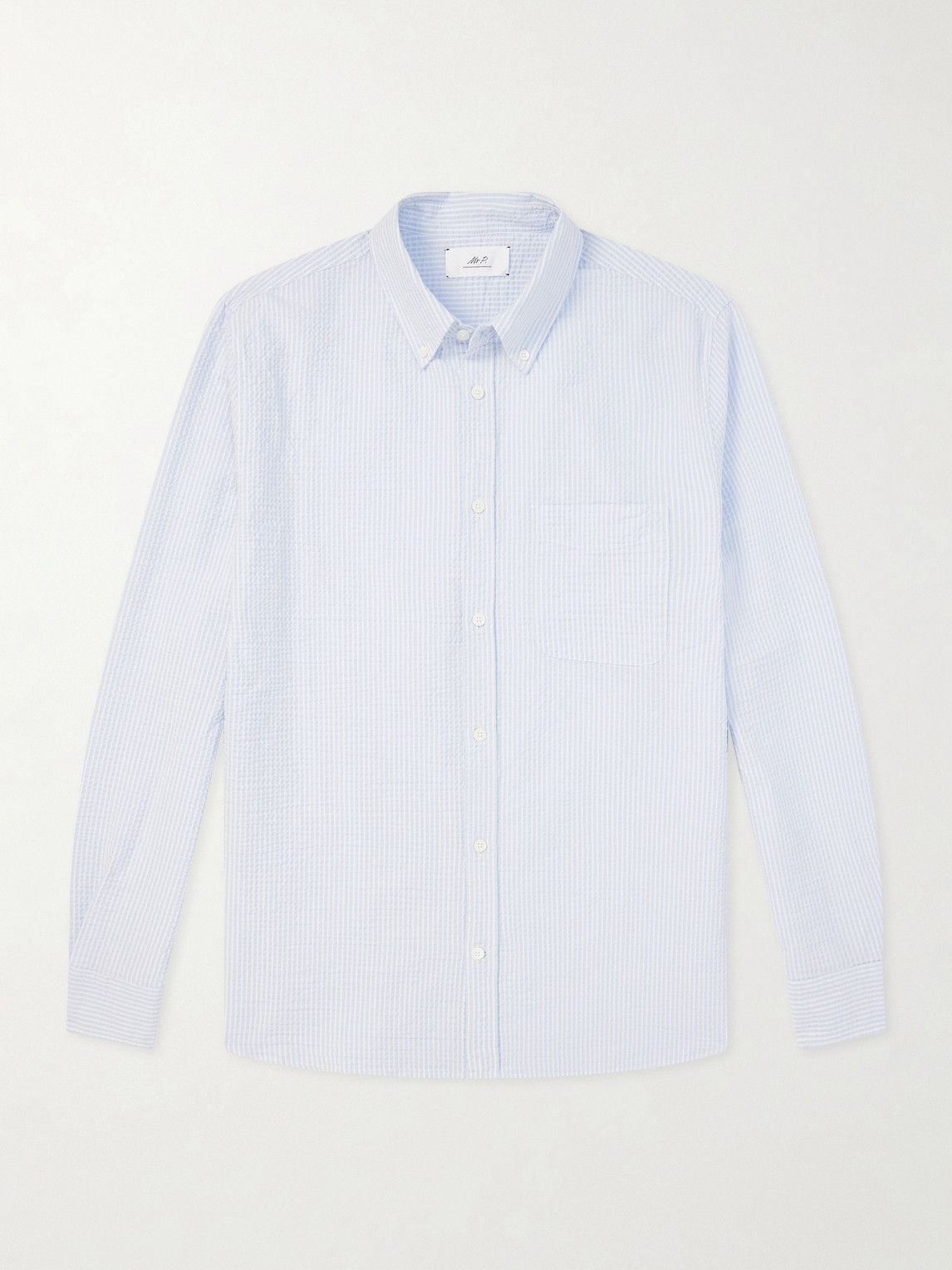 MR P. Button-Down Collar Striped Cotton-Seersucker Shirt - Men