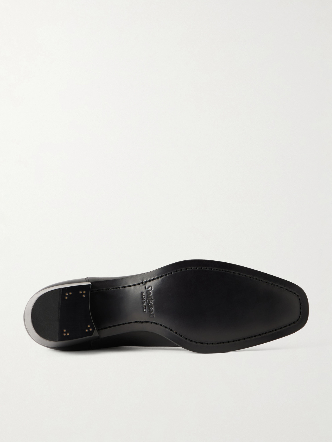 Saint Laurent Leather Chelsea Stanton Ankle Boots Low Heel In Black