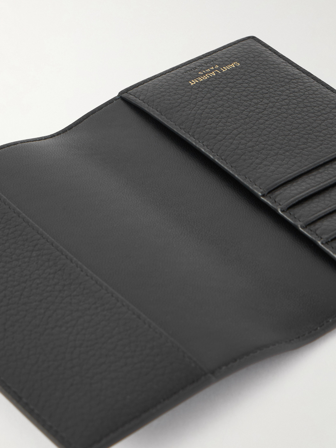 Saint Laurent Full-grain Leather Billfold Wallet In Black