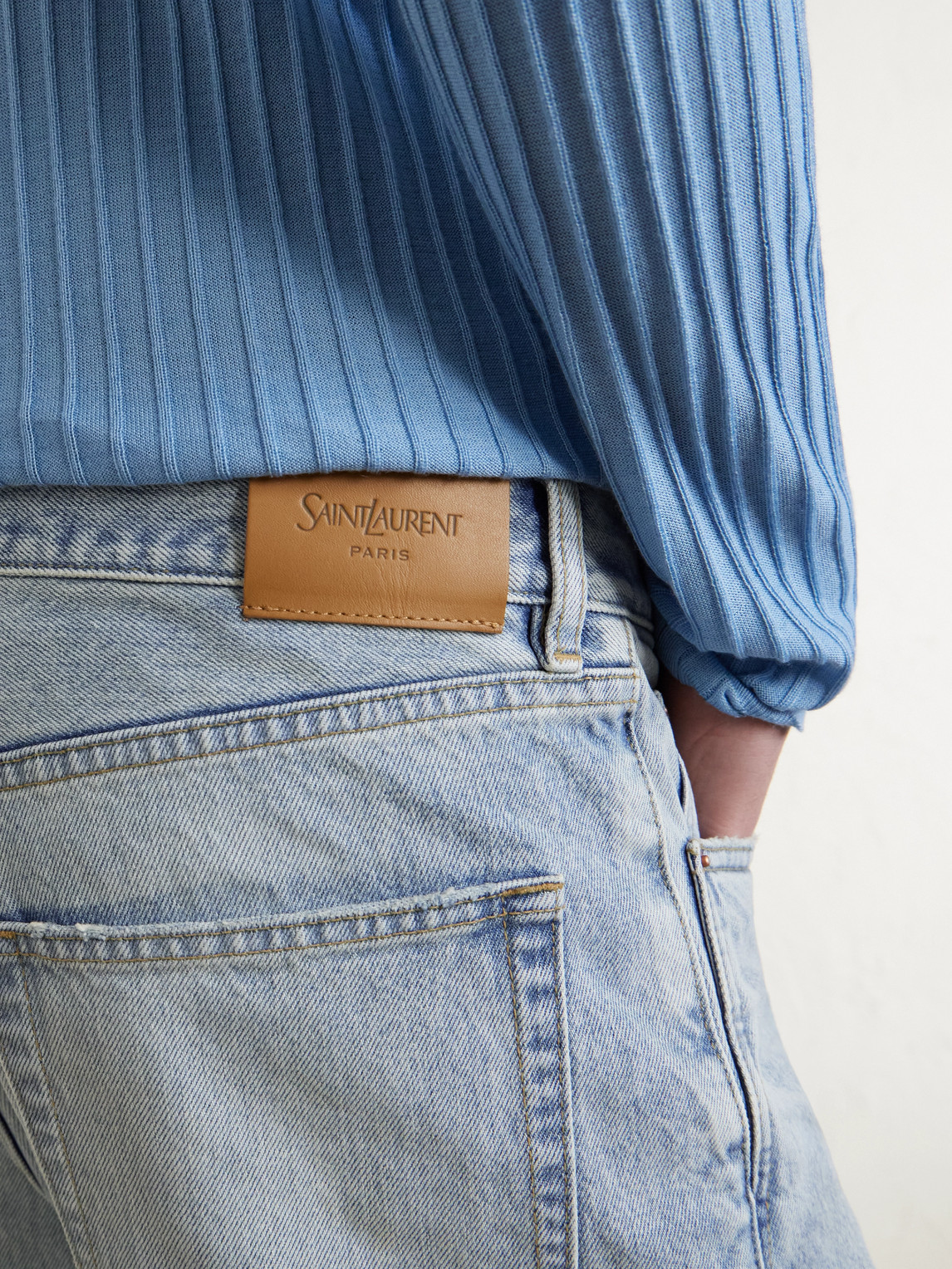 Straight-Leg Distressed Jeans