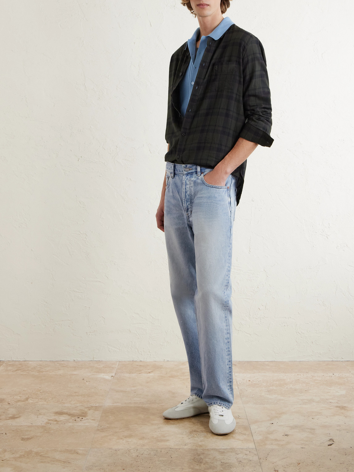 Straight-Leg Distressed Jeans