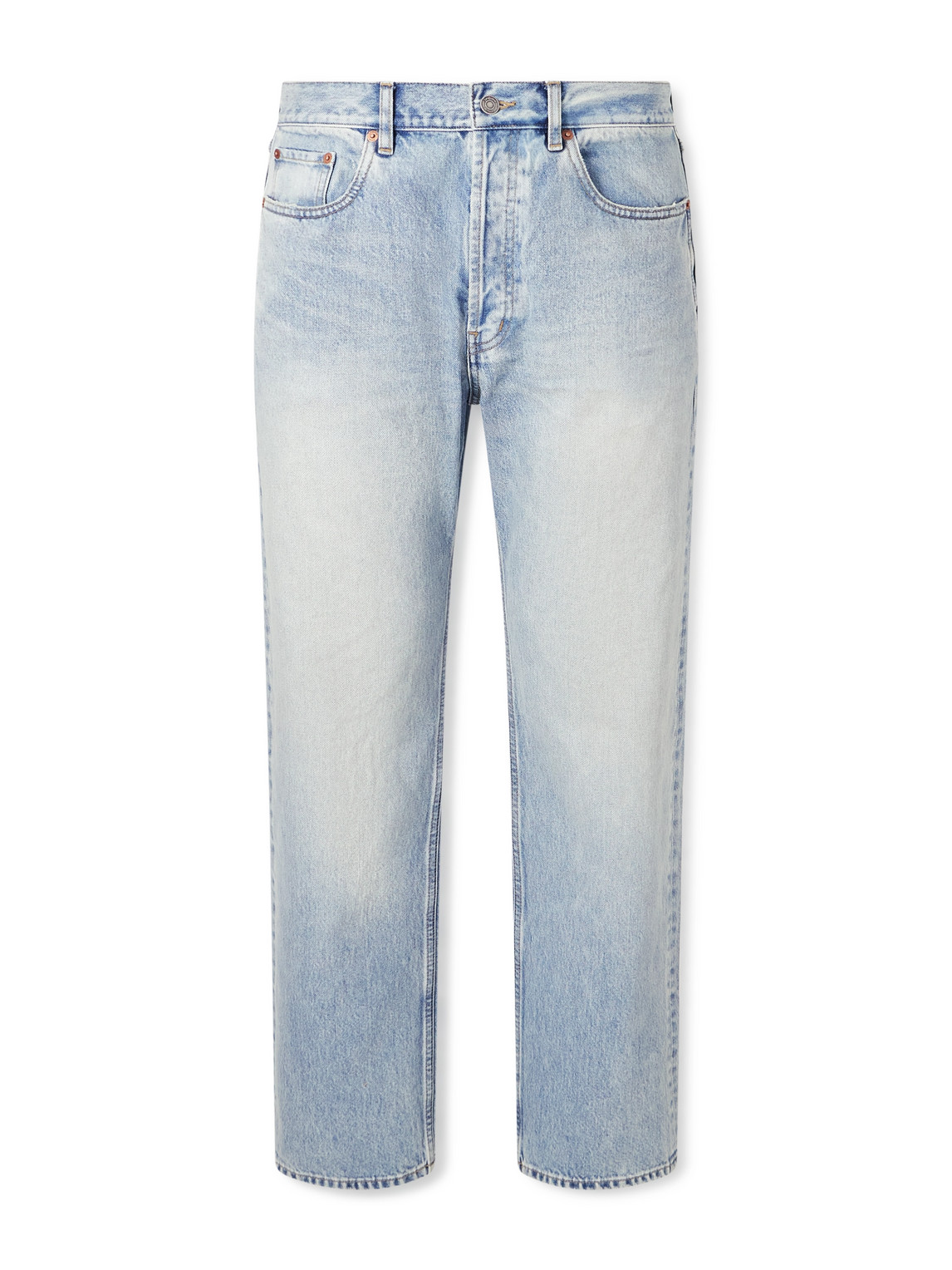Saint Laurent Straight-leg Distressed Jeans In Blue