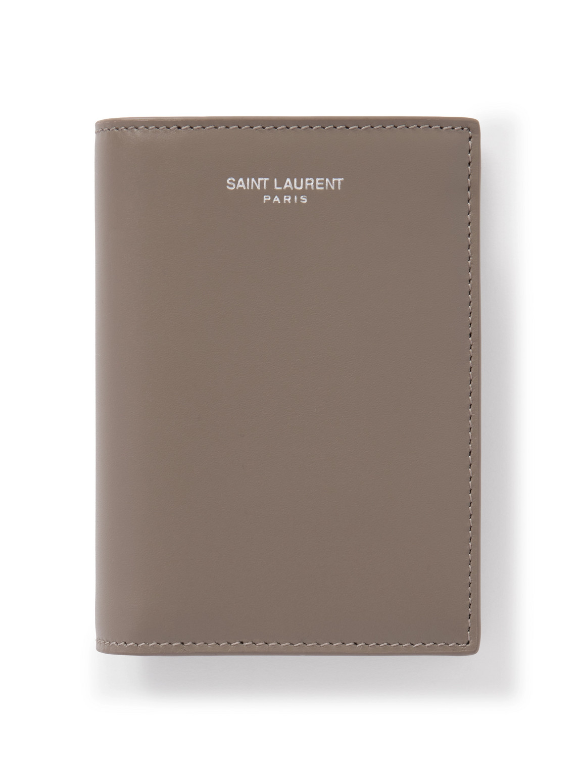 Saint Laurent Logo-print Leather Bifold Wallet In Brown