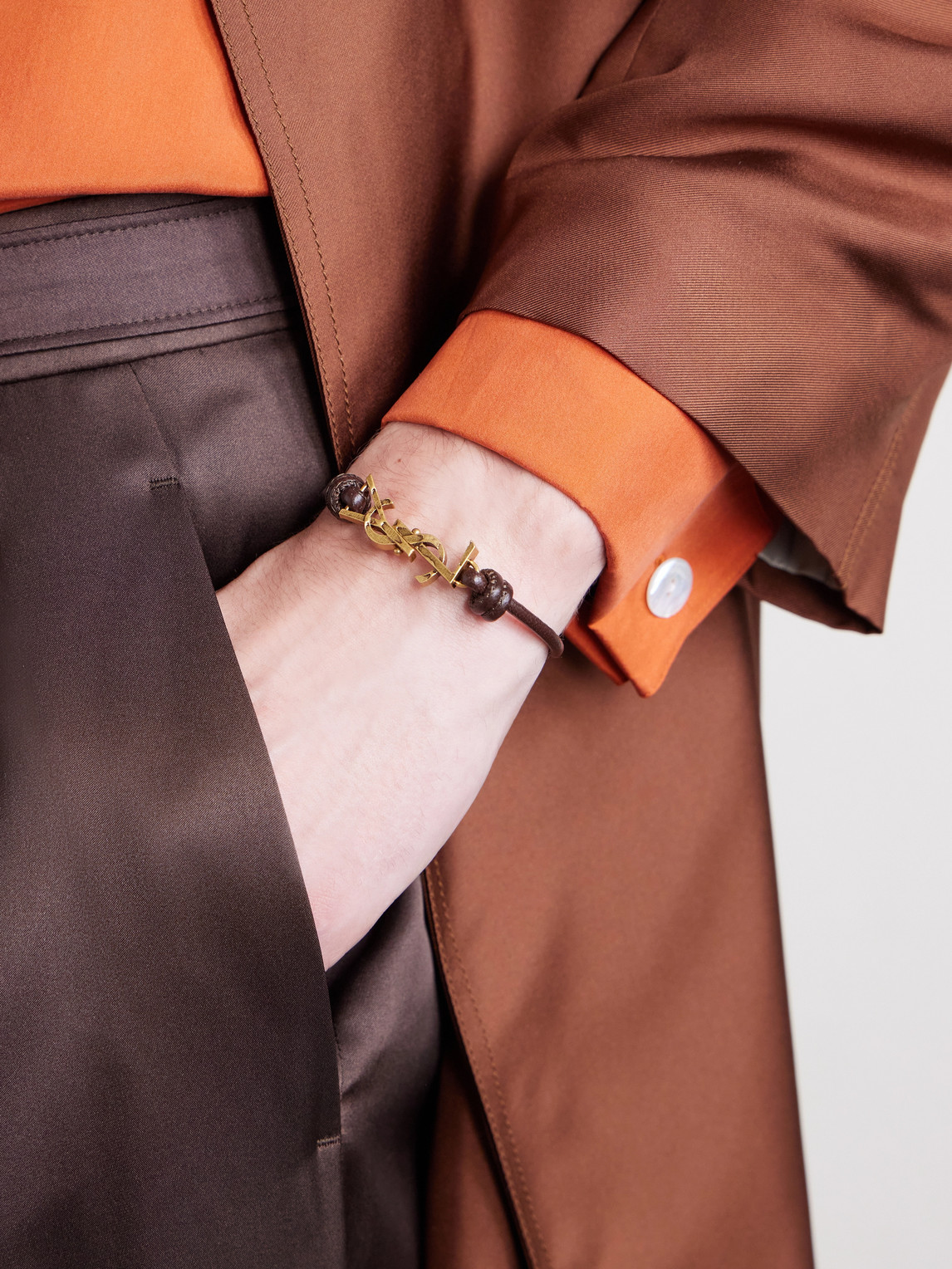 Gold-Tone and Leather Bracelet — 2