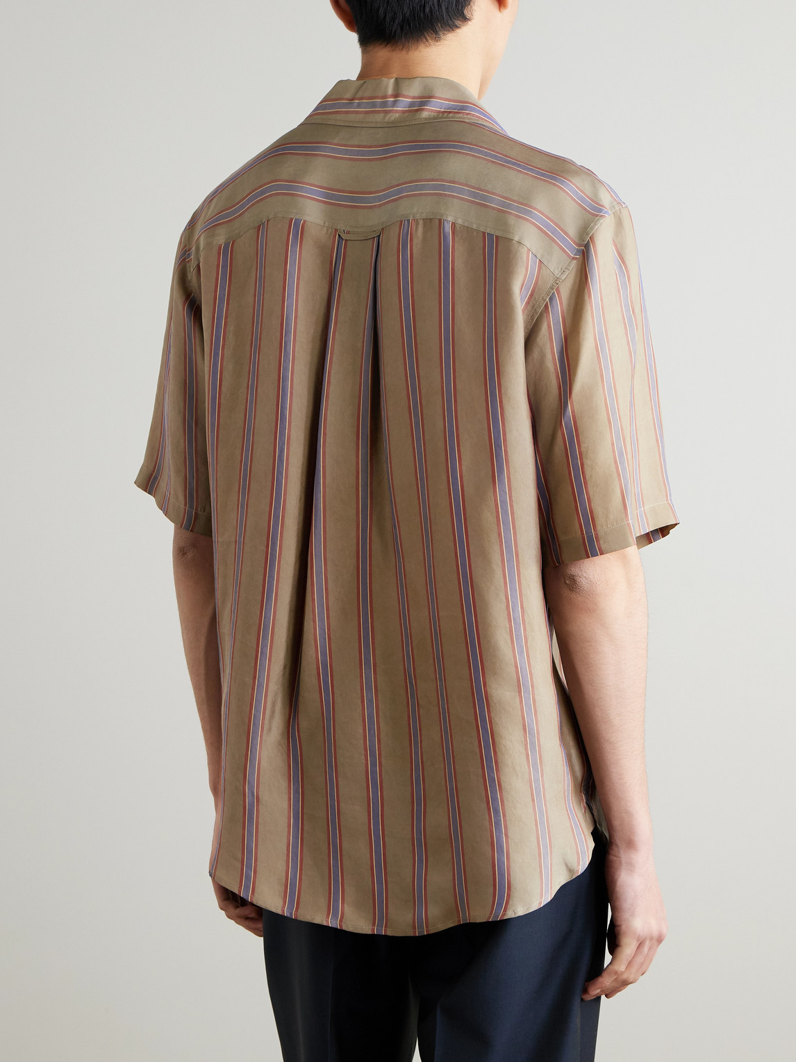 Camp-Collar Logo-Embroidered Striped