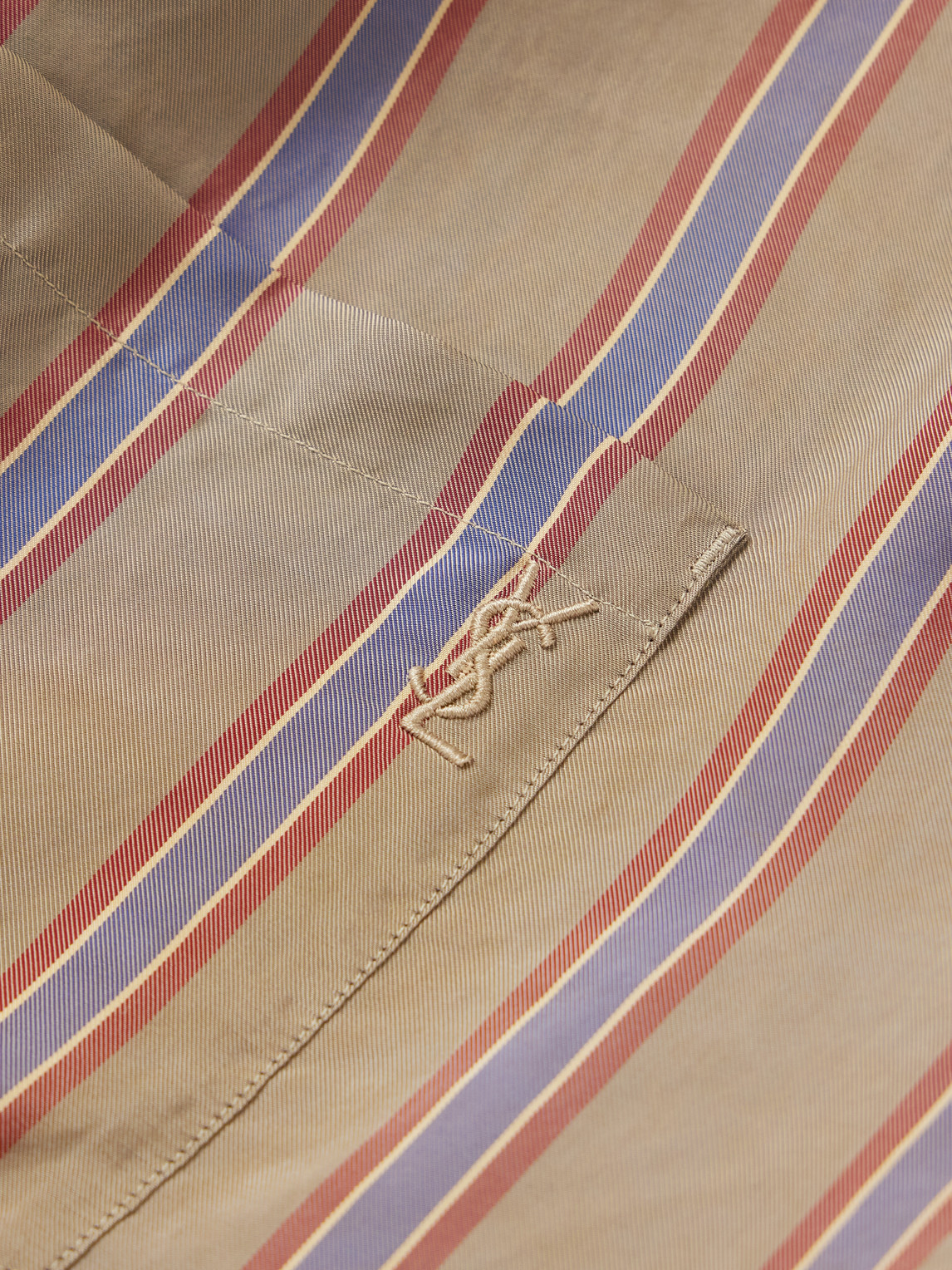 Camp-Collar Logo-Embroidered Striped