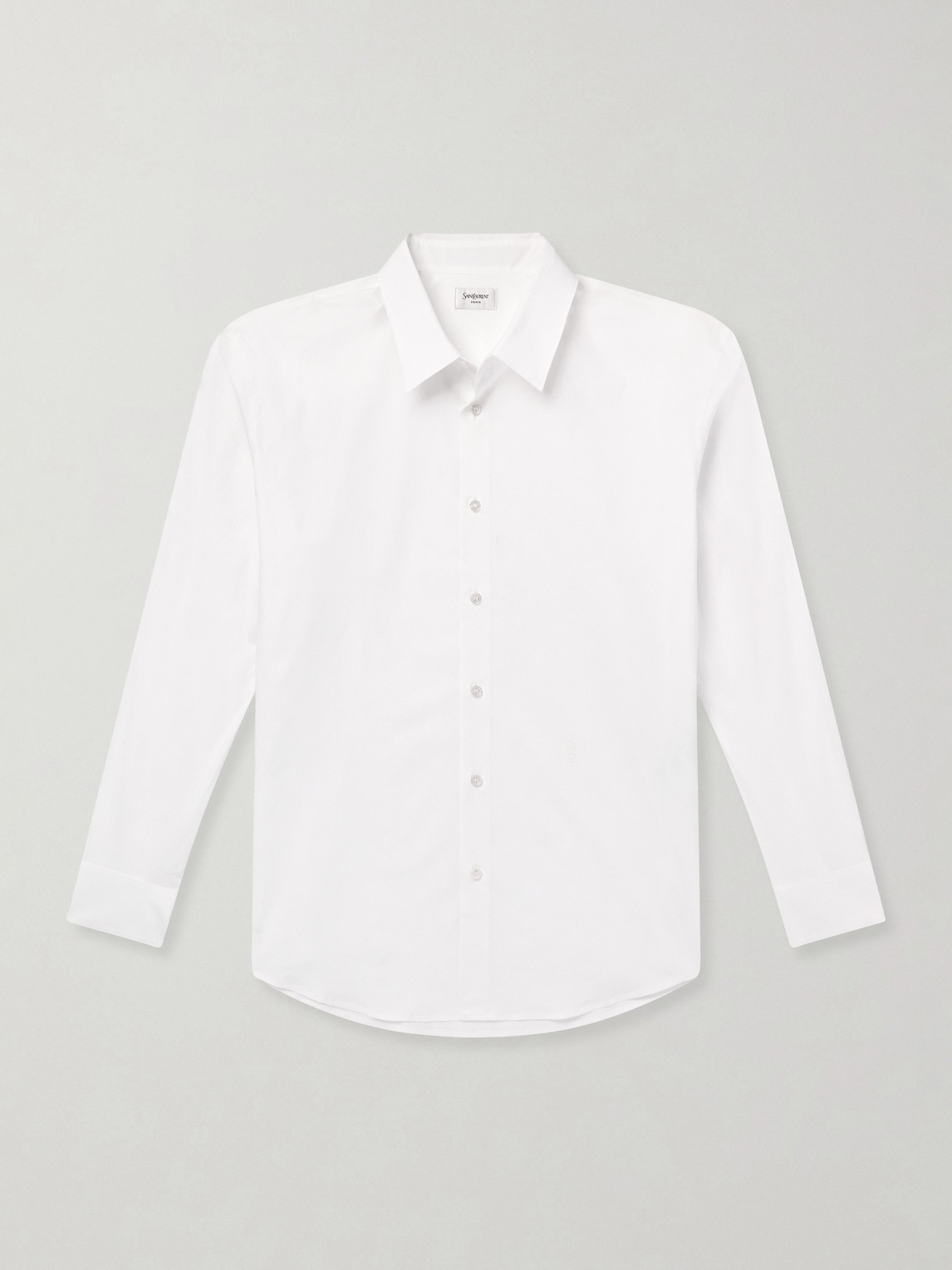 Saint Laurent Logo-Embroidered Cotton-Blend Poplin Shirt EU 38