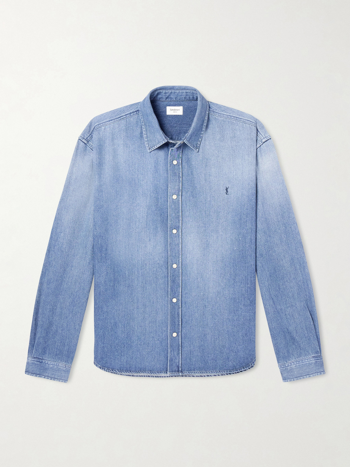 Saint Laurent Logo-Embroidered Denim hirt - Men