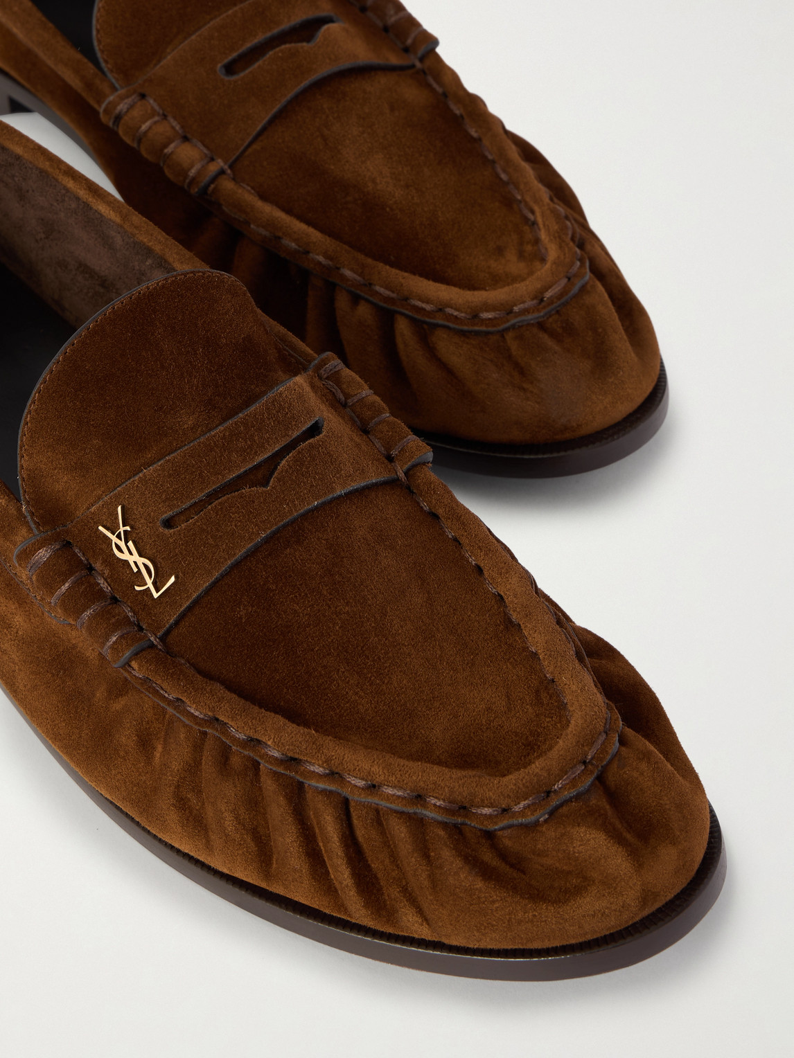 Le Loafer Monogram Logo-Appliquéd Suede Penny Loafers