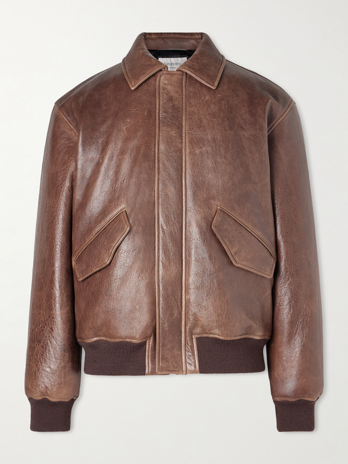 Saint Laurent Leather Bomber Jacket - Men