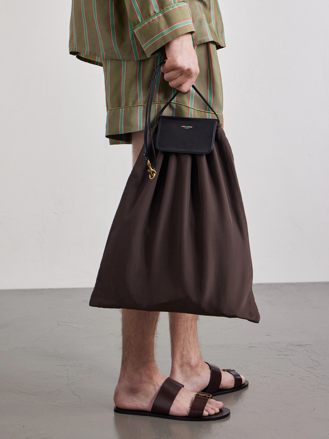  Saint Laurent - Nylon And Leather Messenger Bag - Men - Brown 