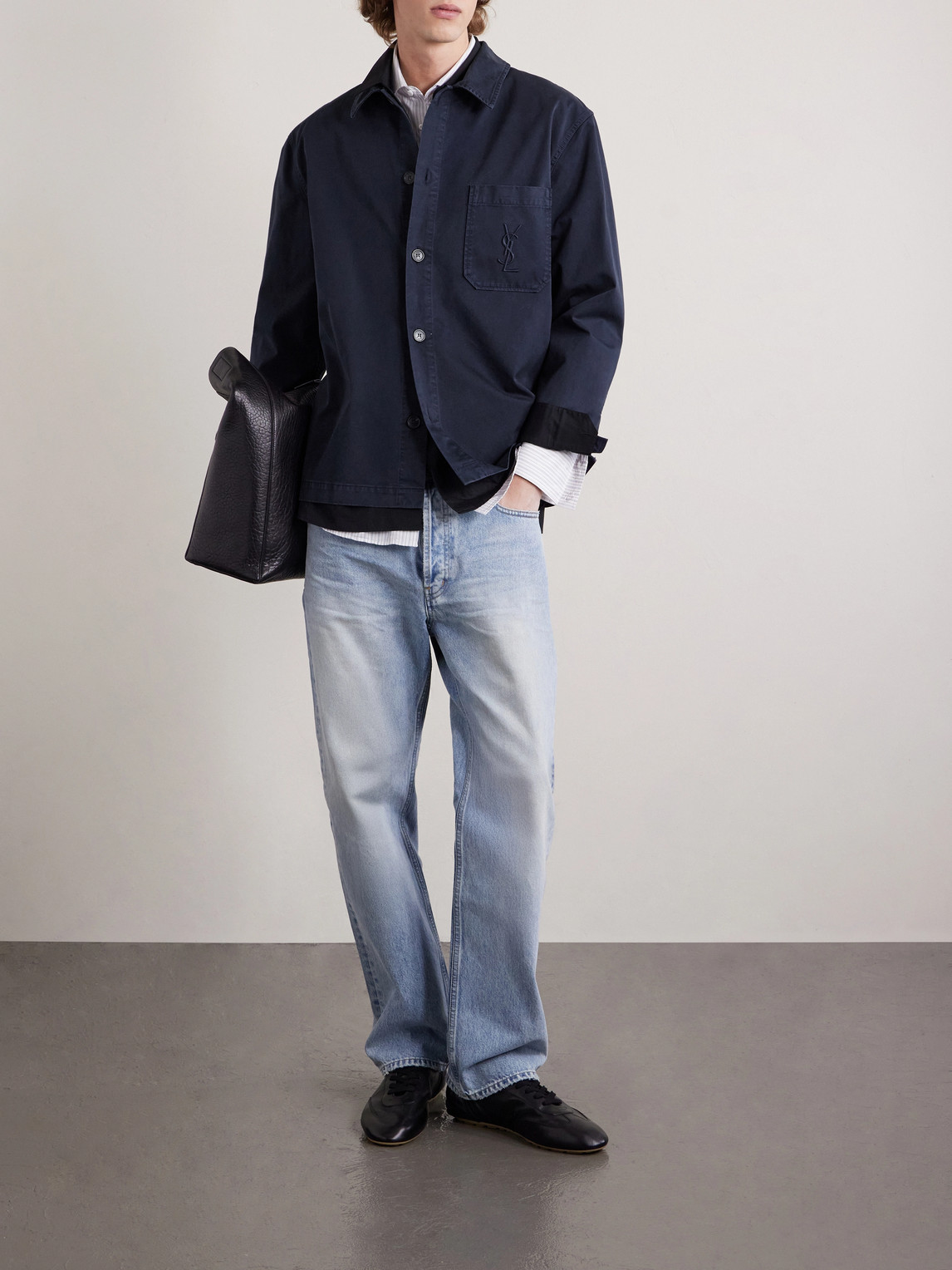 Logo-Embroidered Cotton-Twill Overshirt