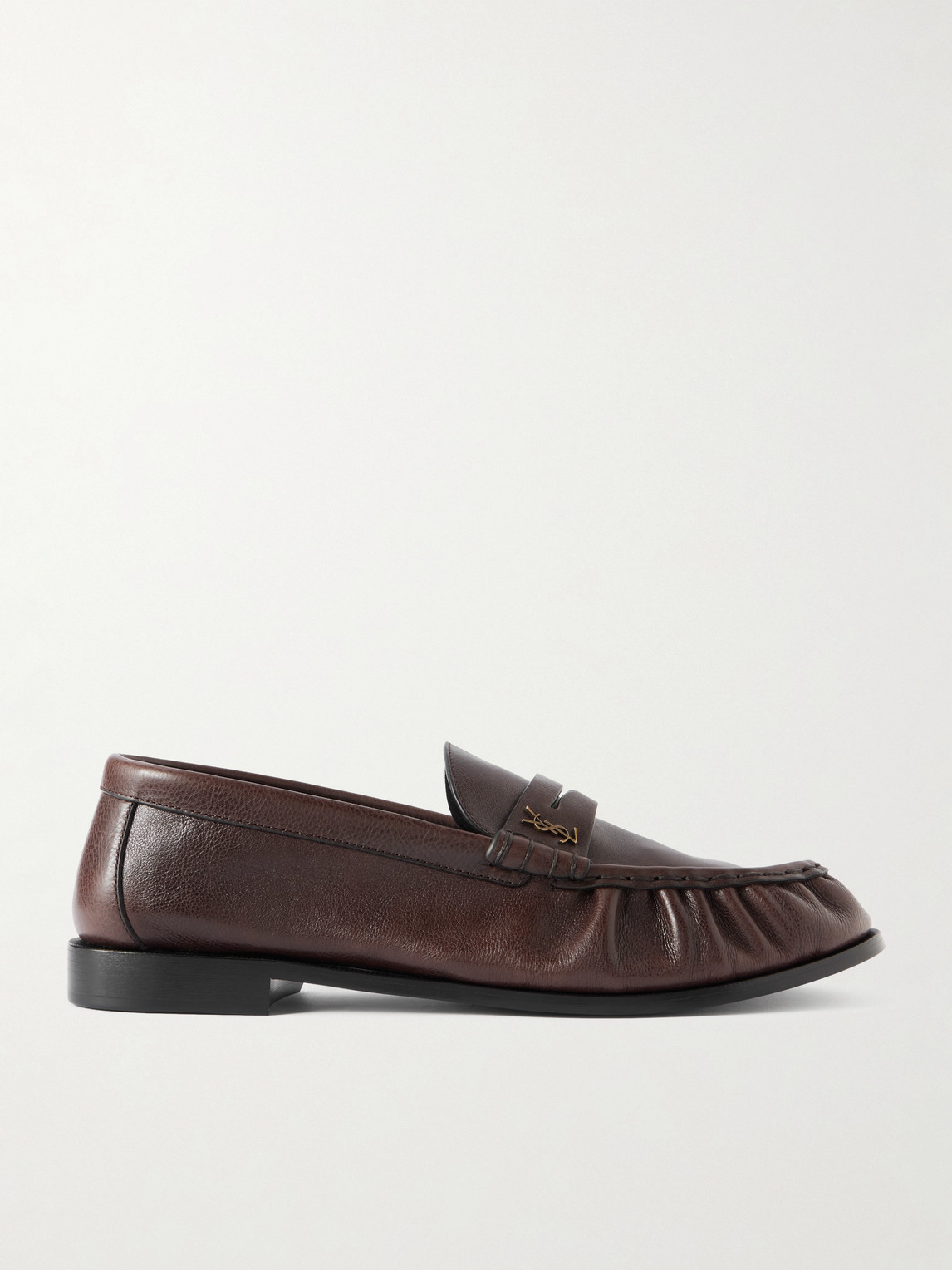 Saint Laurent Le Loafer Monogram Logo-Appliquéd Full-Grain Leather Penny Loafers - Men