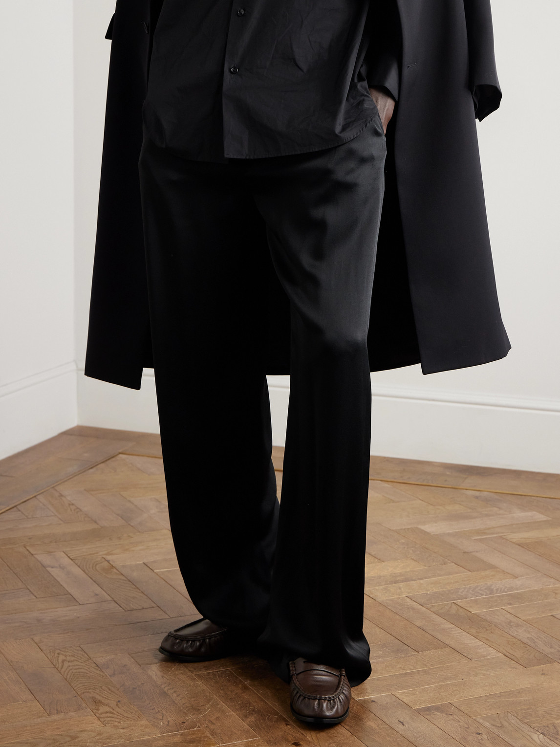 Saint Laurent Le Loafer Supple Leather Penny Loafers In Brown