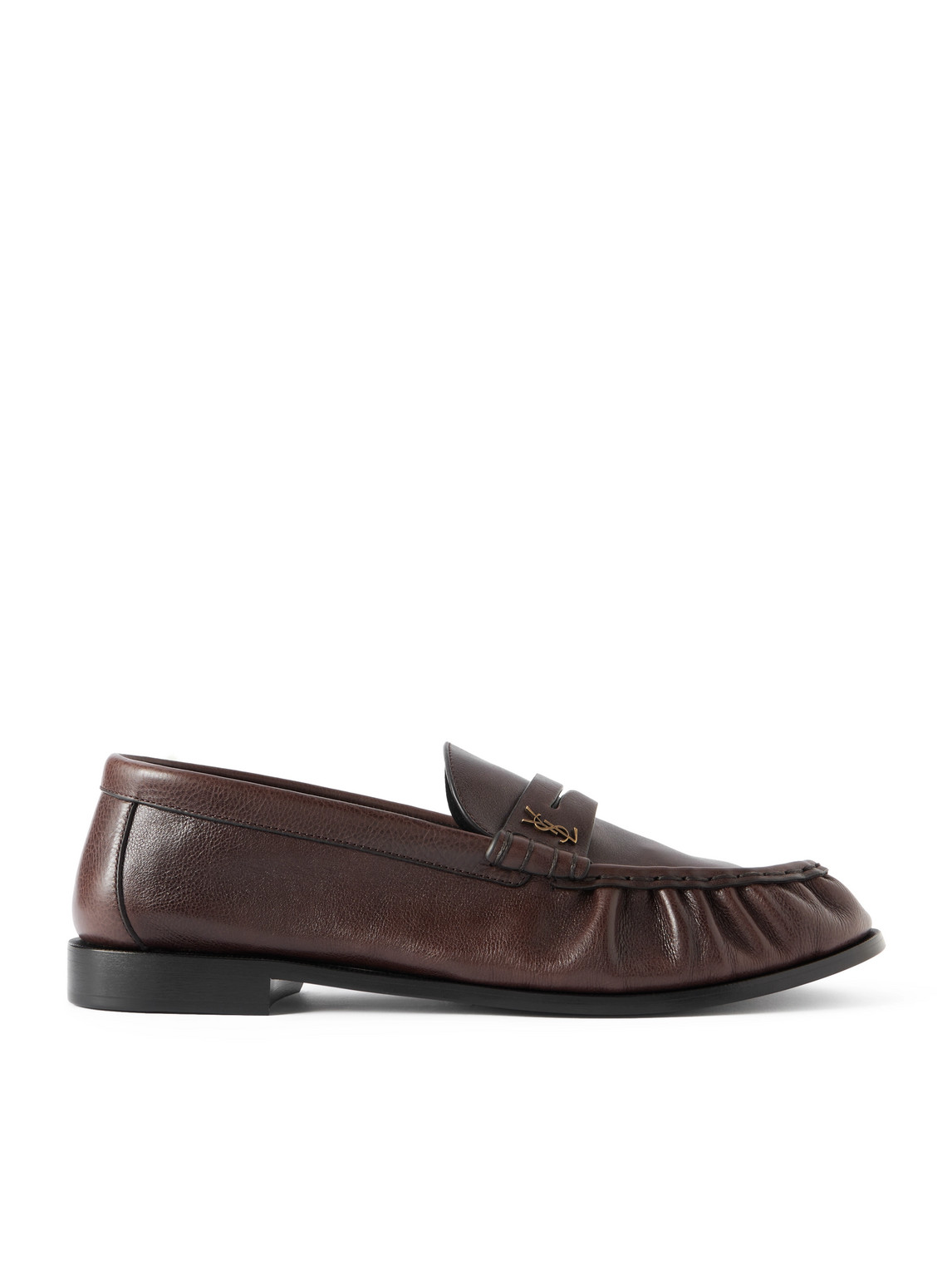 Saint Laurent Le Loafer Supple Leather Penny Loafers In Brown