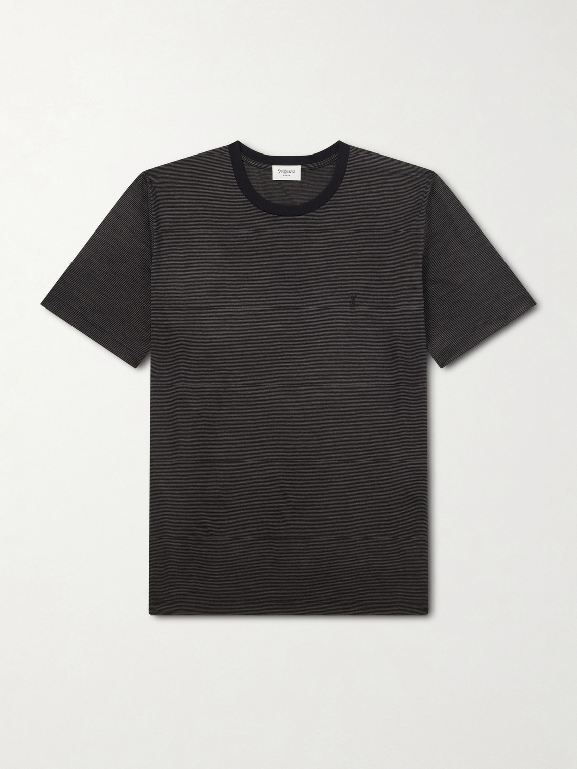 Saint Laurent Logo-Embroidered triped Cotton-Jersey T-hirt - Men
