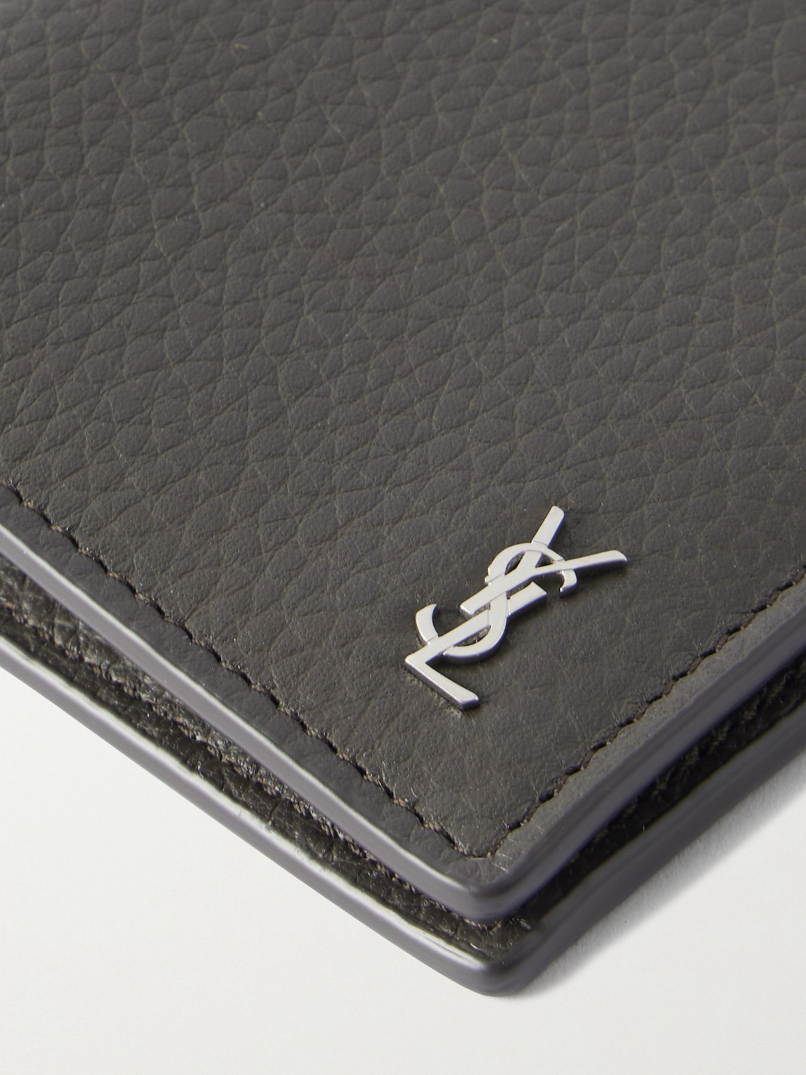 Saint Laurent Logo-appliquéd Full-grain Leather Billfold Wallet In Black