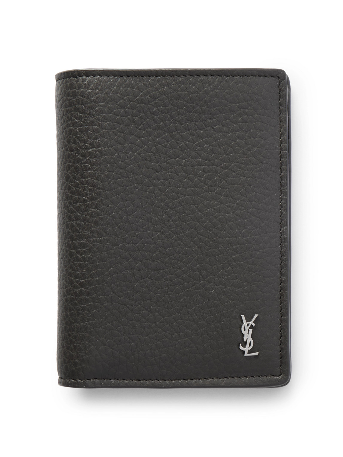 Saint Laurent Logo-appliquéd Full-grain Leather Billfold Wallet In Black
