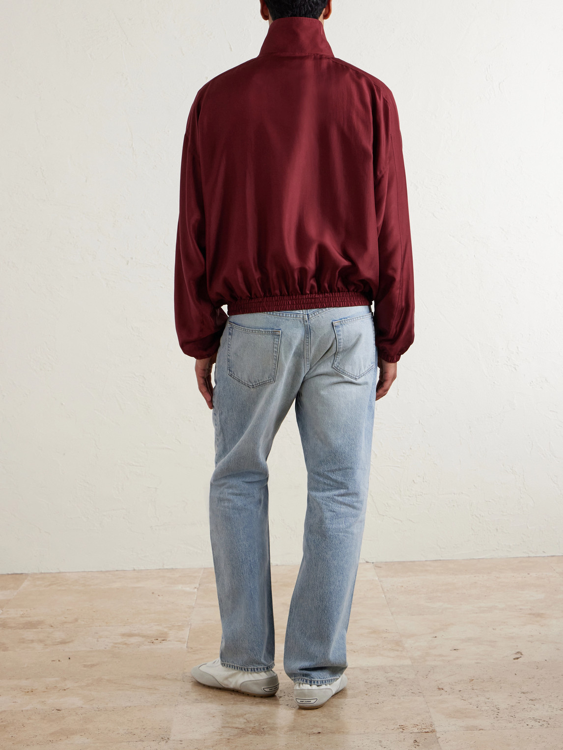  Saint Laurent - Silk-habotai Blouson Jacket - Men - Red - It 42 