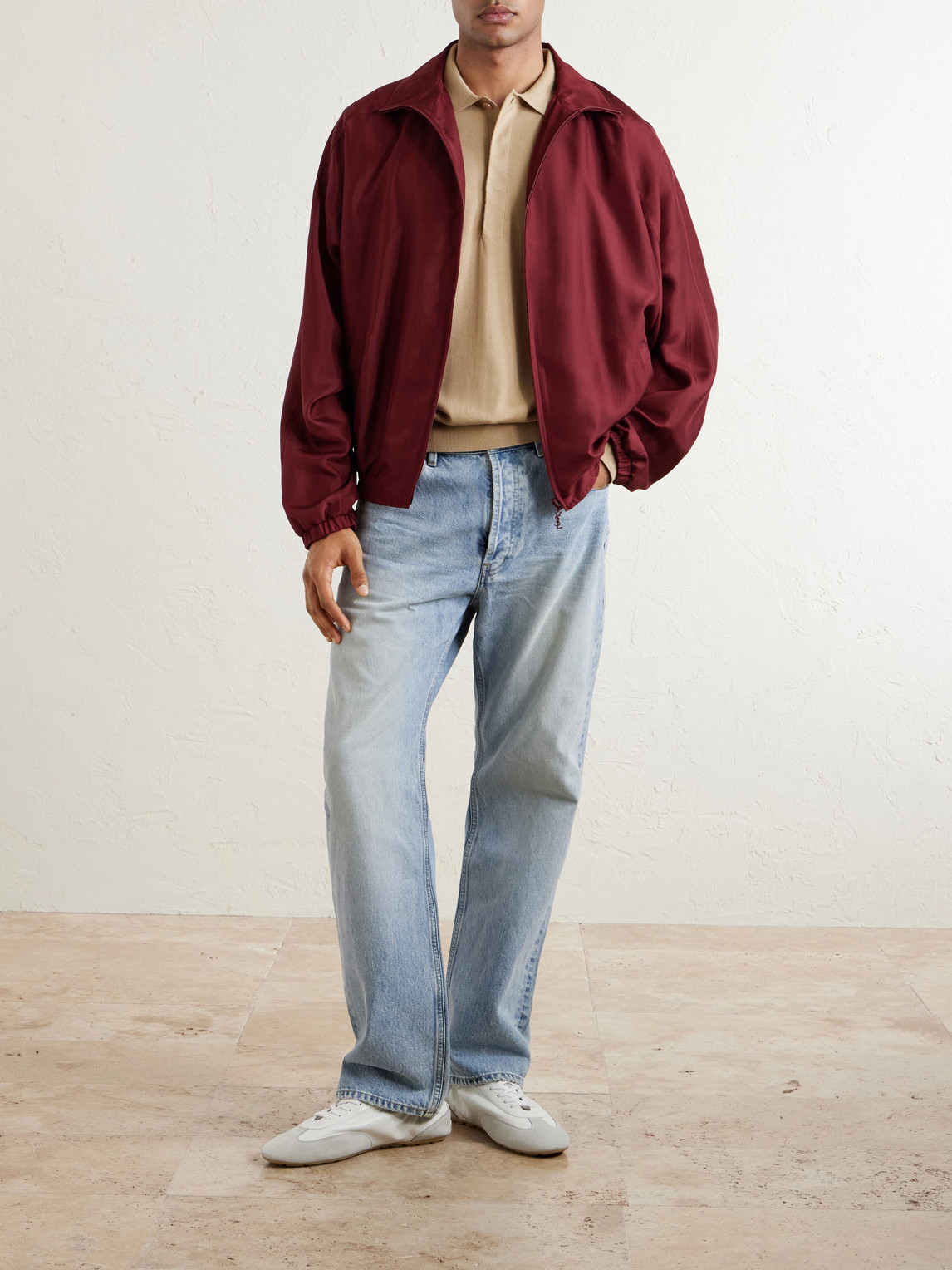 Silk-Habotai Blouson Jacket