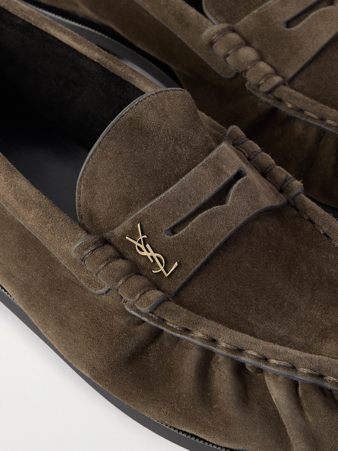 Saint Laurent Le Loafer Supple Leather Penny Loafers In Brown