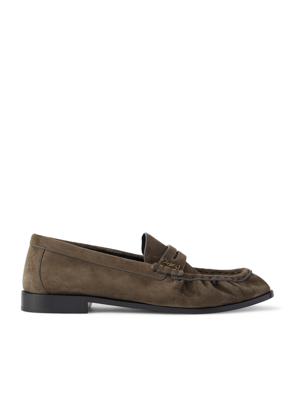 Saint Laurent Le Loafer Supple Leather Penny Loafers In Brown