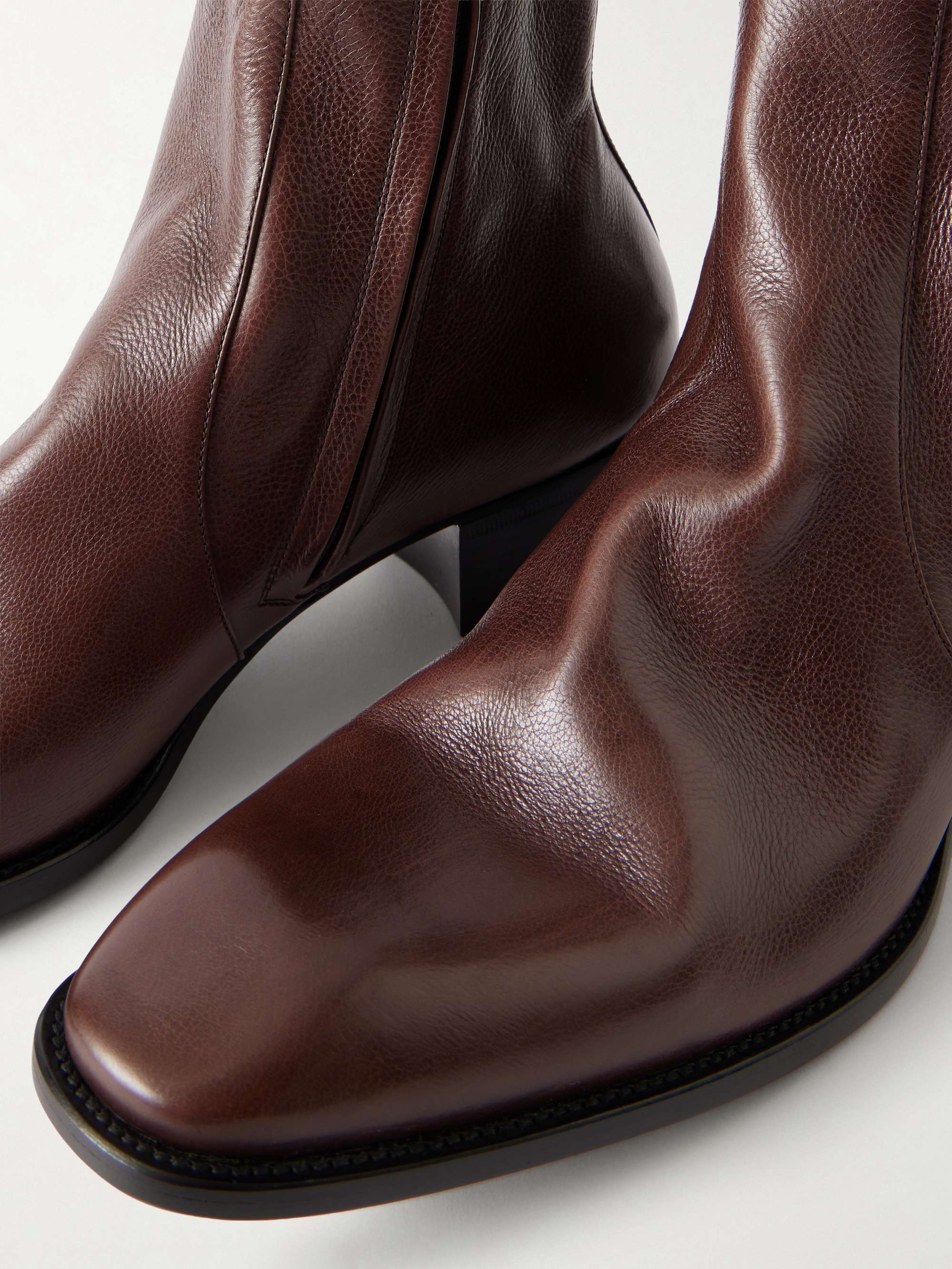 SAINT LAURENT Stanton Full-Grain Leather Ankle Boots for Men | MR