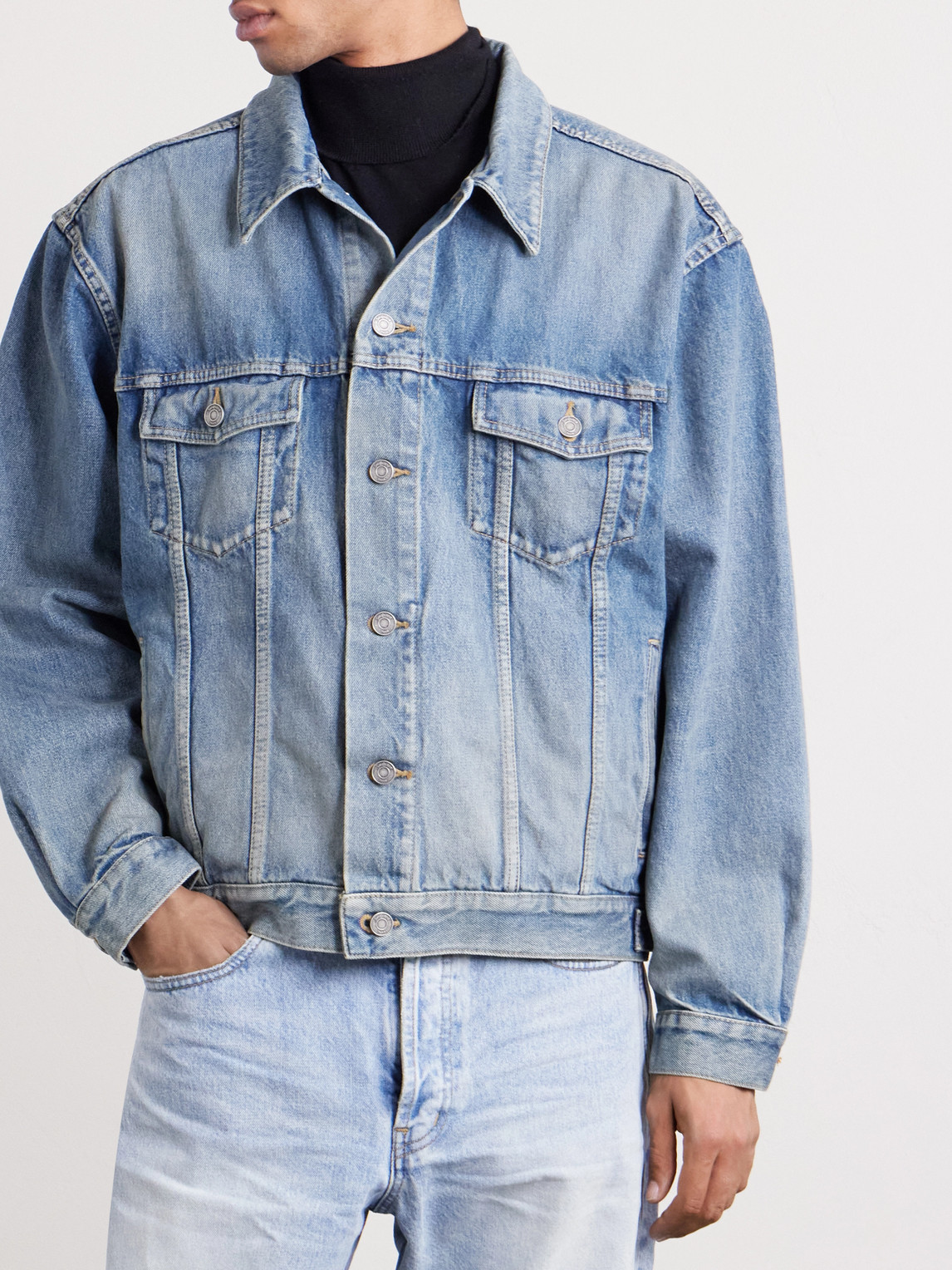  Saint Laurent - Denim Trucker Jacket - Men - Blue - It 48 